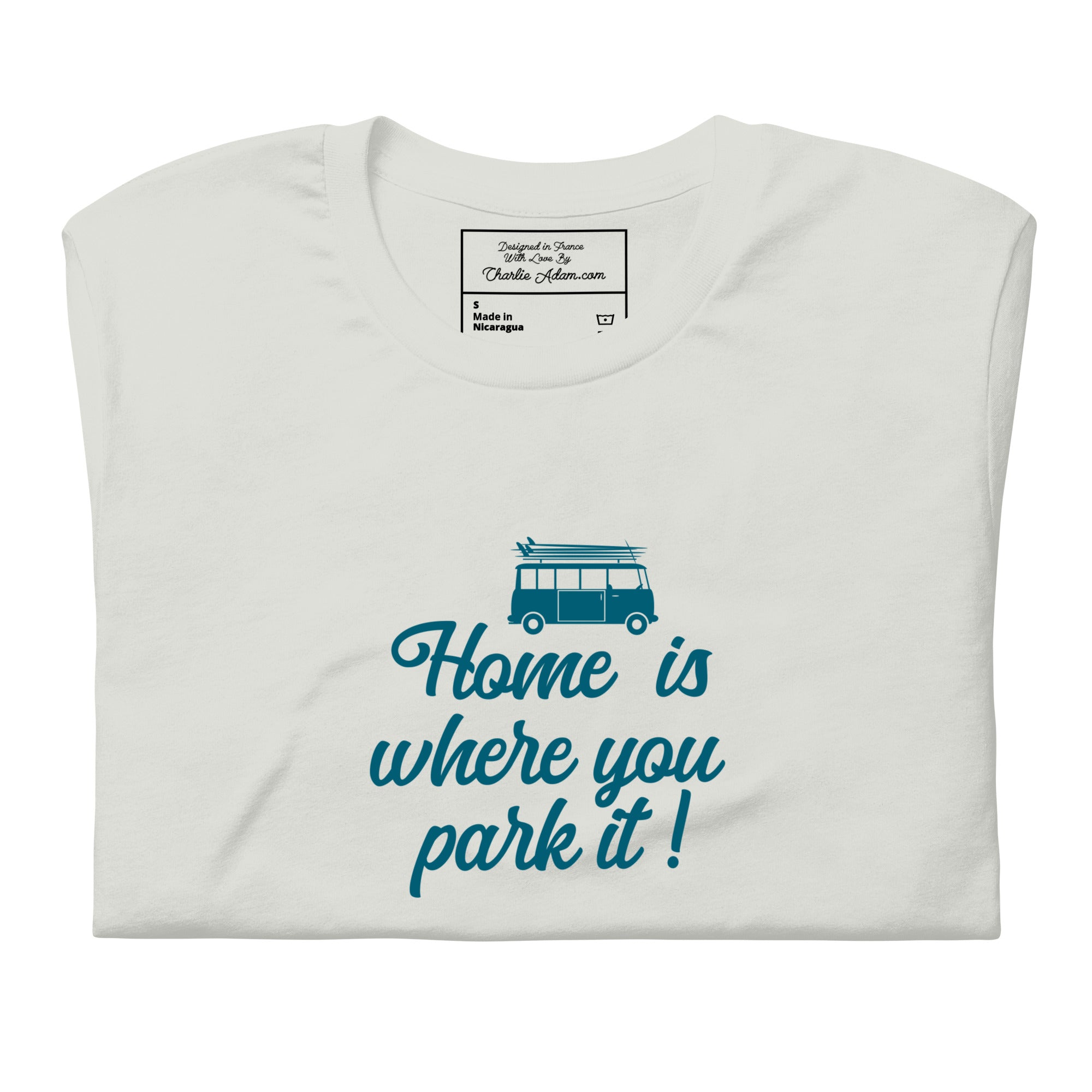 T-shirt en coton unisexe Blue Surf Combi sur couleurs claires