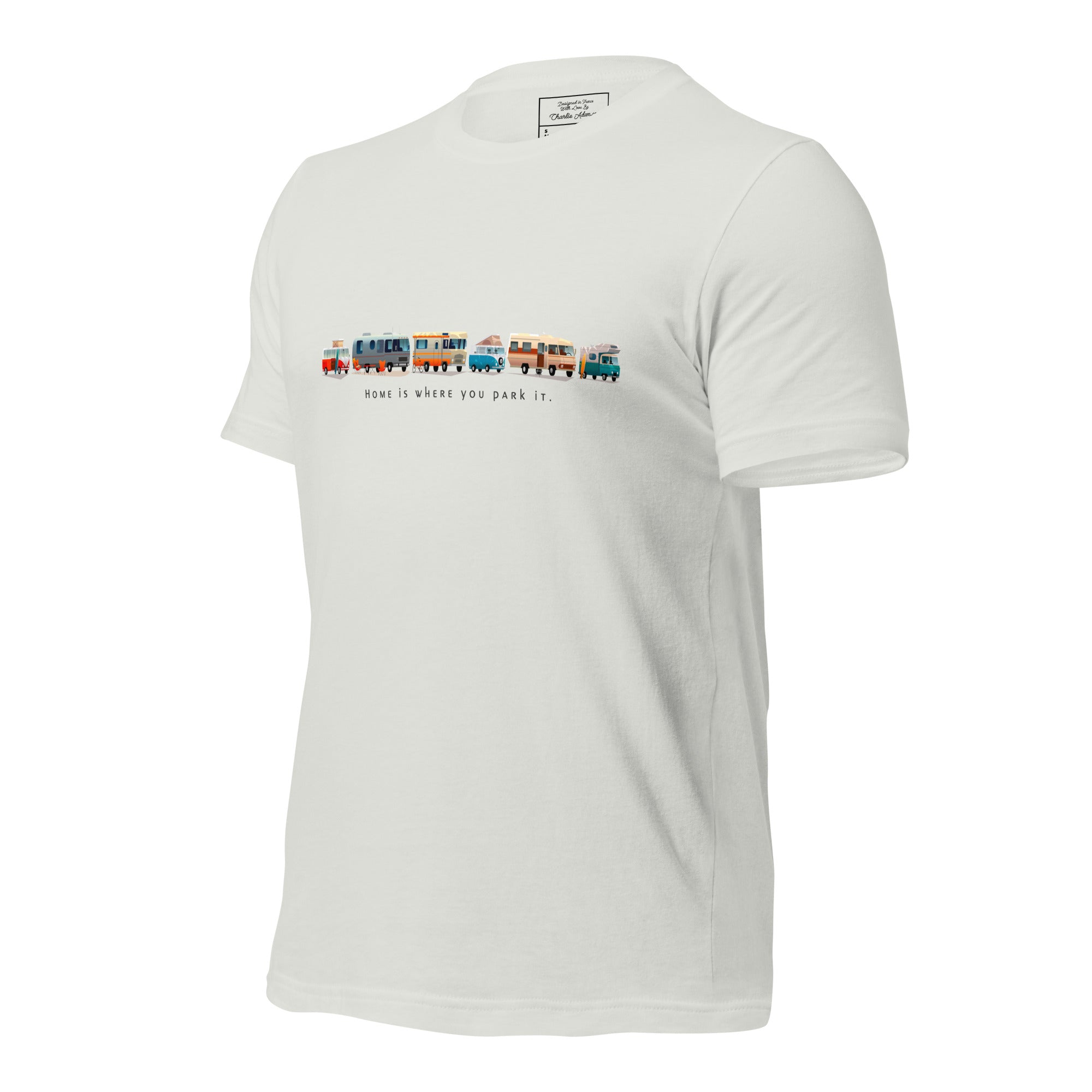 T-shirt en coton unisexe Vintage Campers: Home is where you park it sur couleurs claires