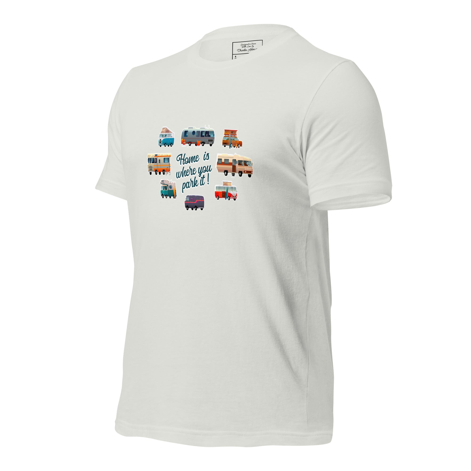 T-shirt en coton unisexe Square Vintage Campers sur couleurs claires