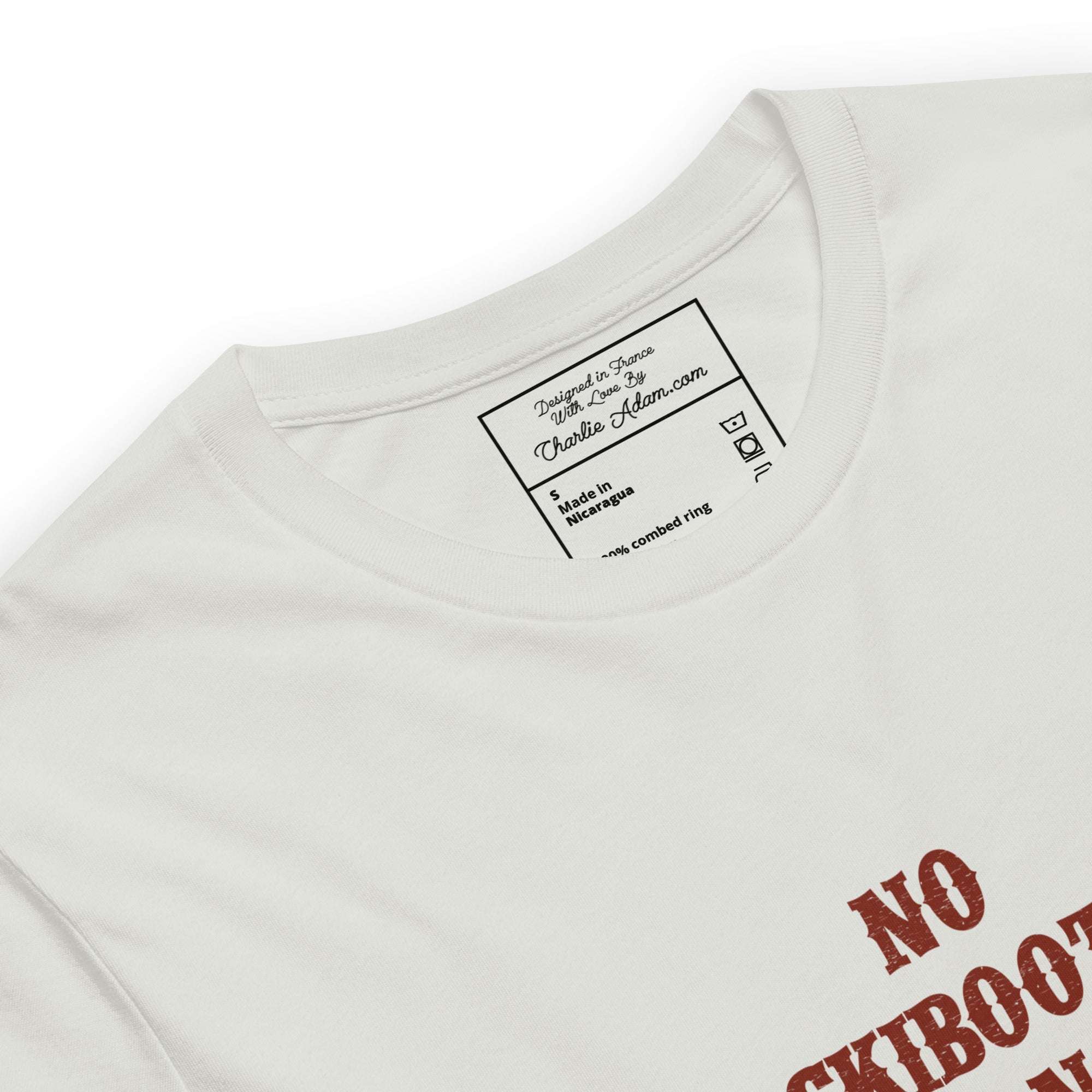 T-shirt en coton unisexe No Skiboots on Dancefloor sur couleurs claires