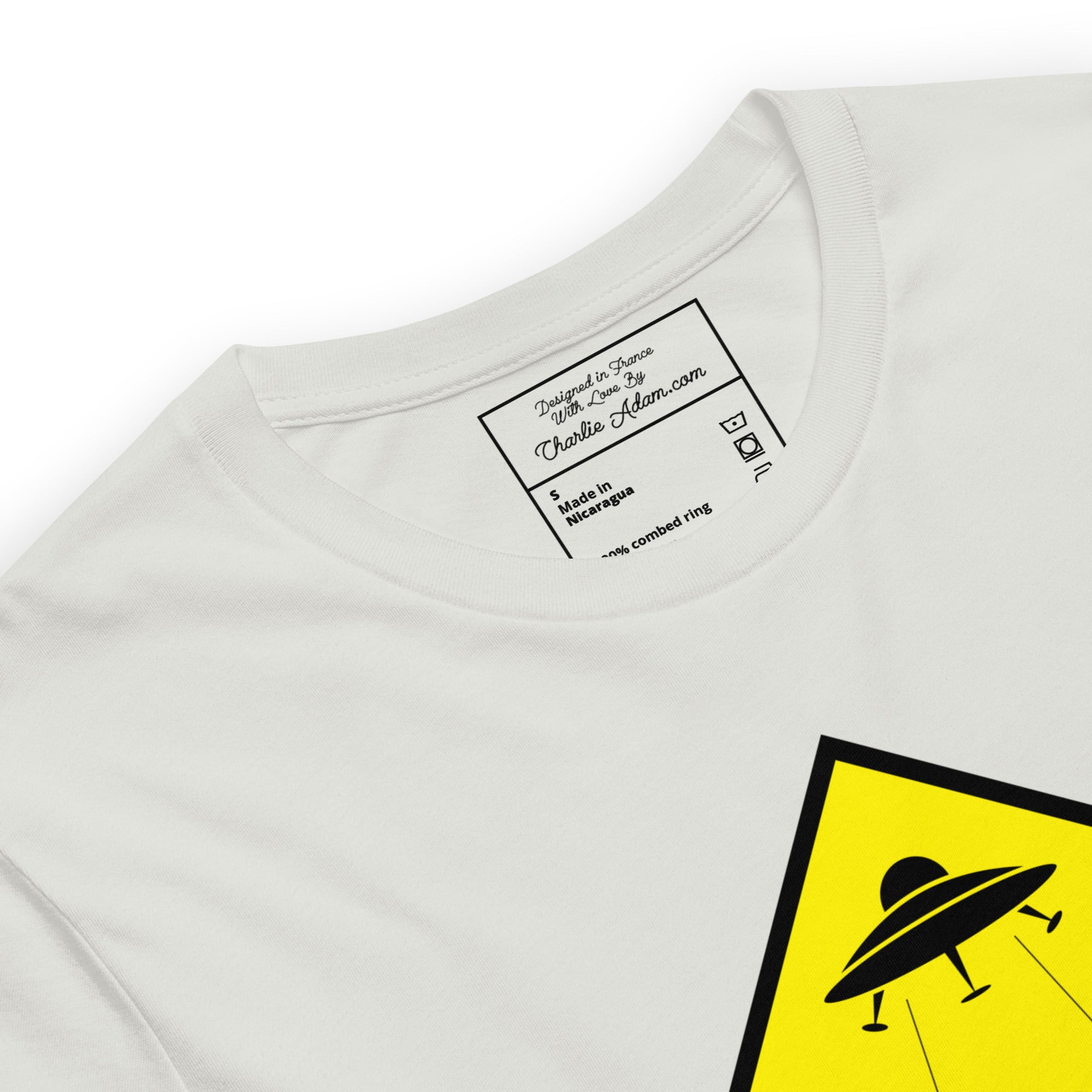T-shirt en coton unisexe UFO Zone sur couleurs claires