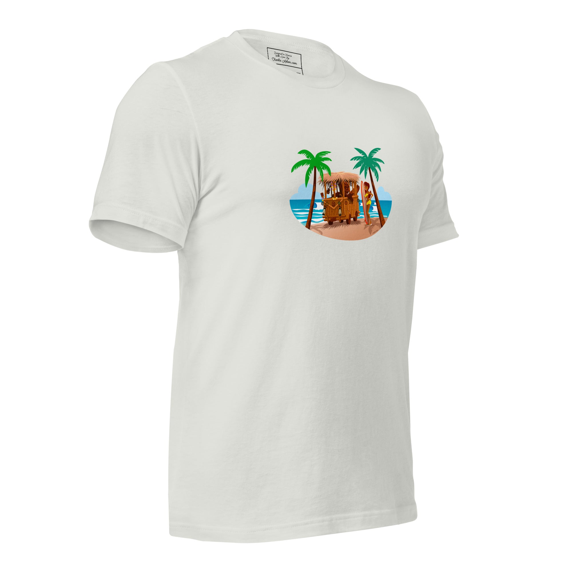 T-shirt en coton unisexe Tiki Kombi sur fond clair