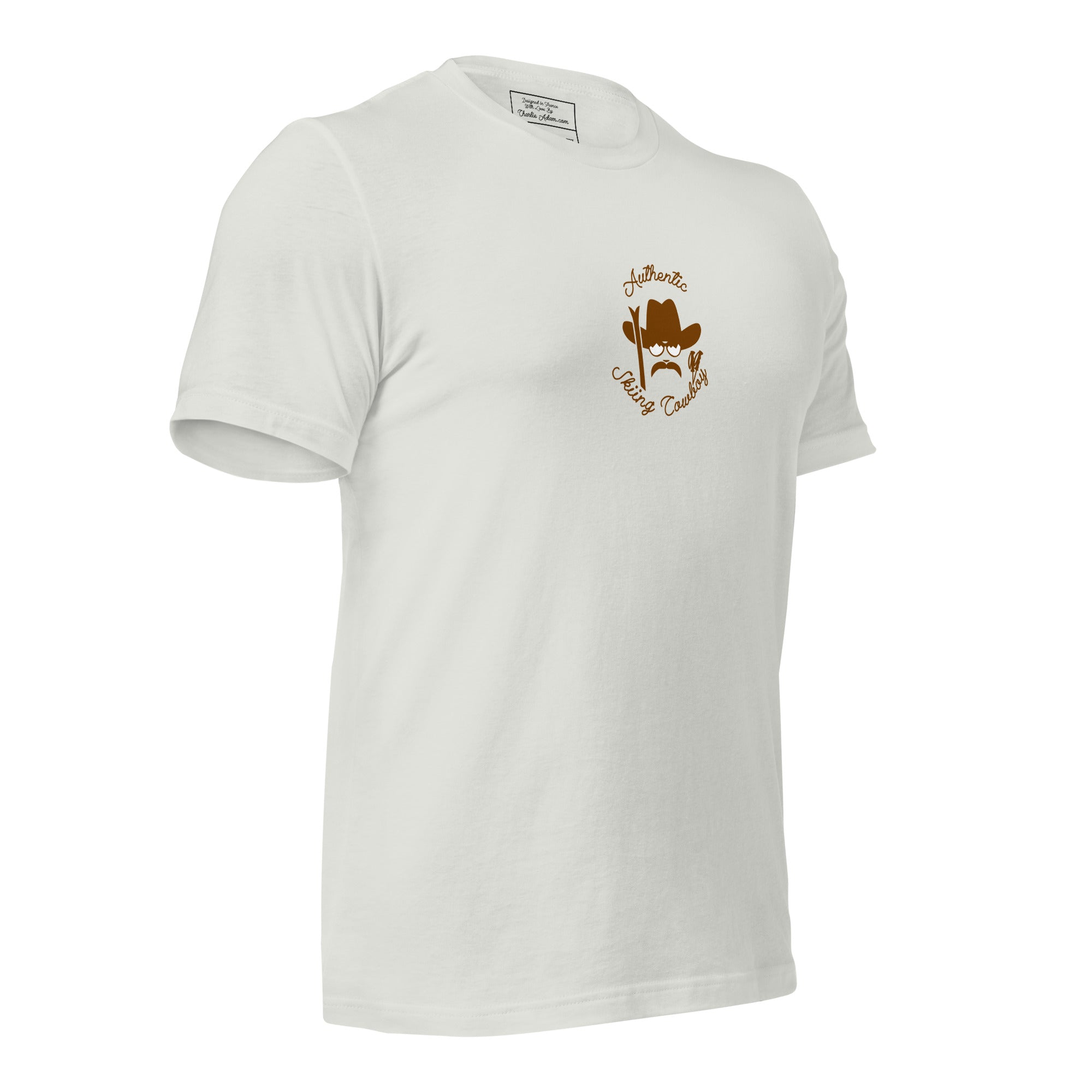 T-shirt en coton unisexe Authentic Skiing Cowboy sur couleurs claires