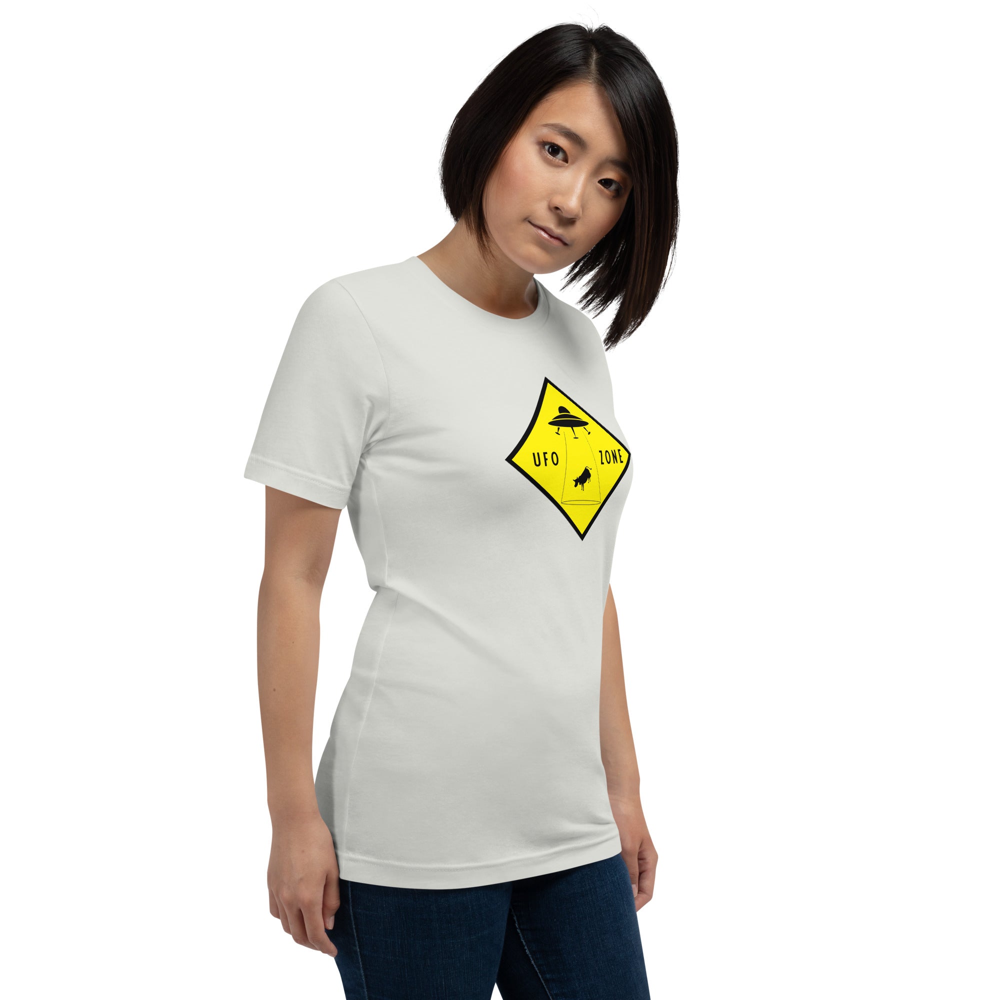 T-shirt en coton unisexe UFO Zone sur couleurs claires