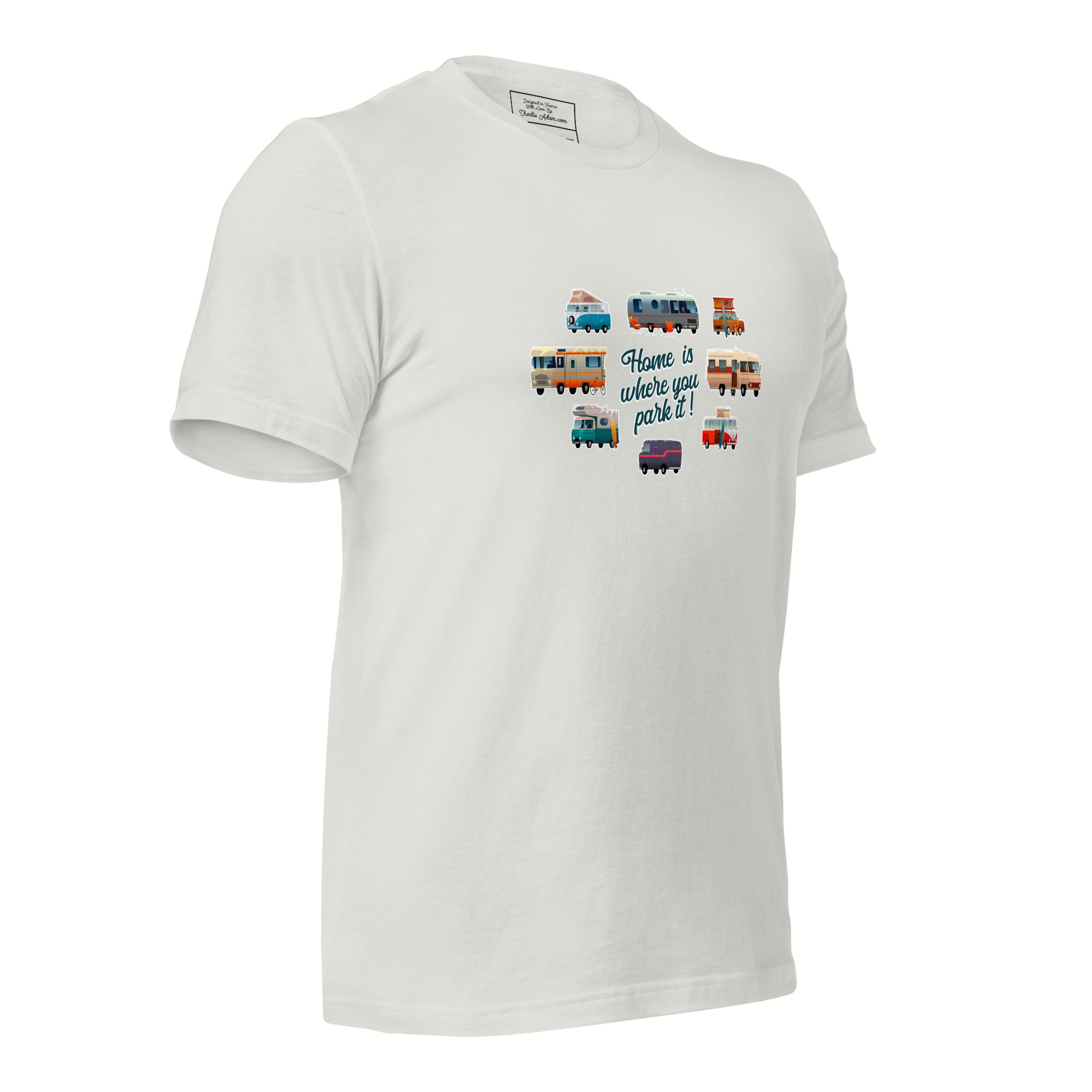 T-shirt en coton unisexe Square Vintage Campers sur couleurs claires