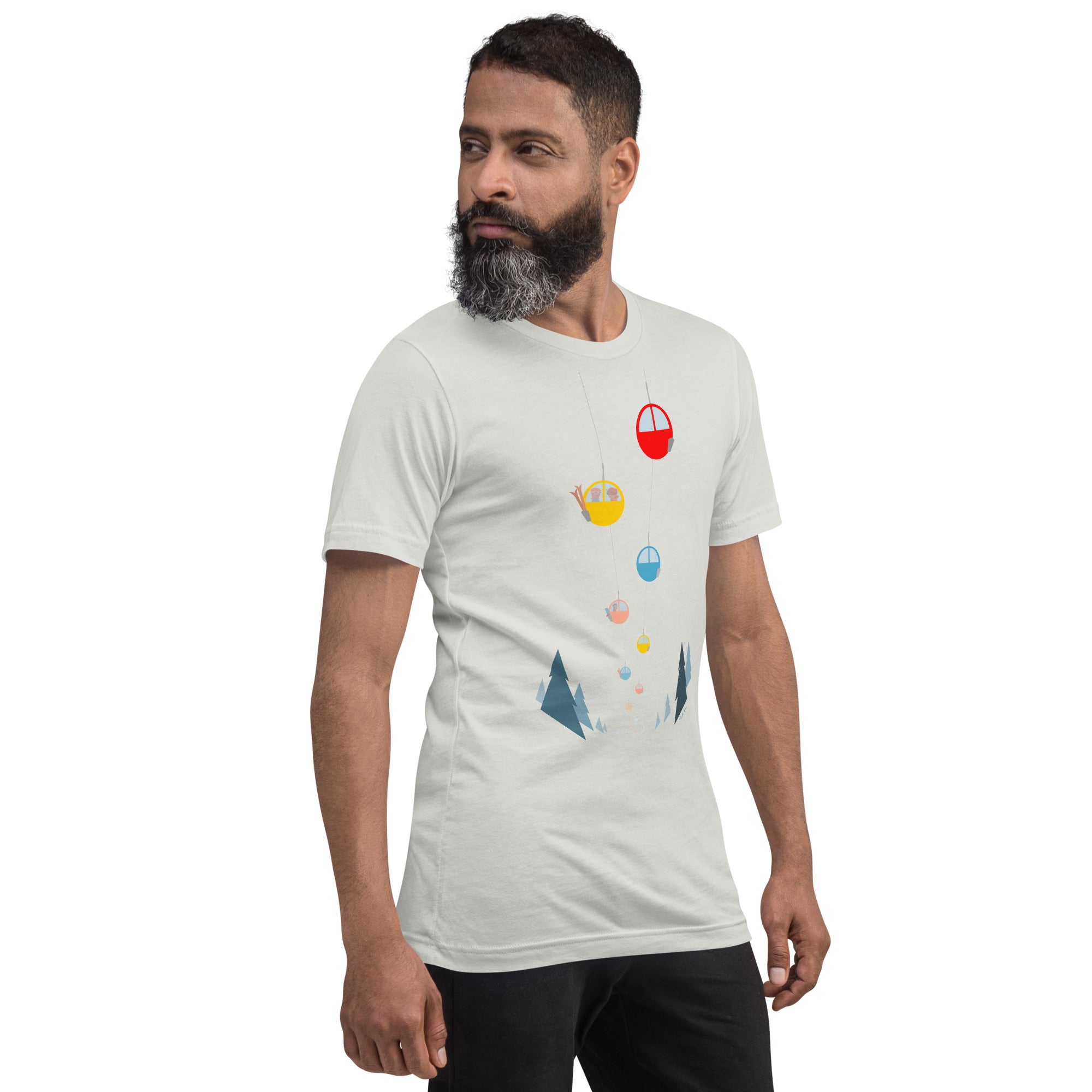 T-shirt en coton unisexe Gondolas in the mist sur couleurs claires