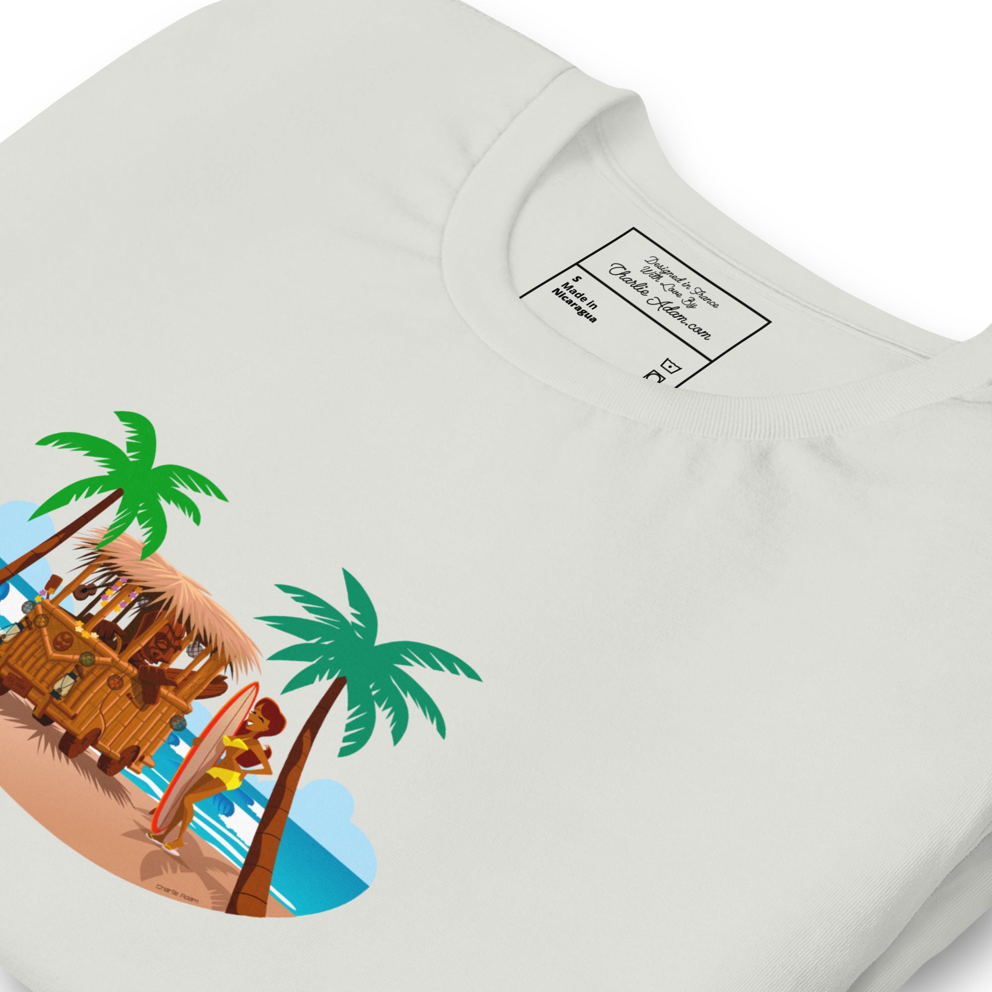 T-shirt en coton unisexe Tiki Kombi sur fond clair