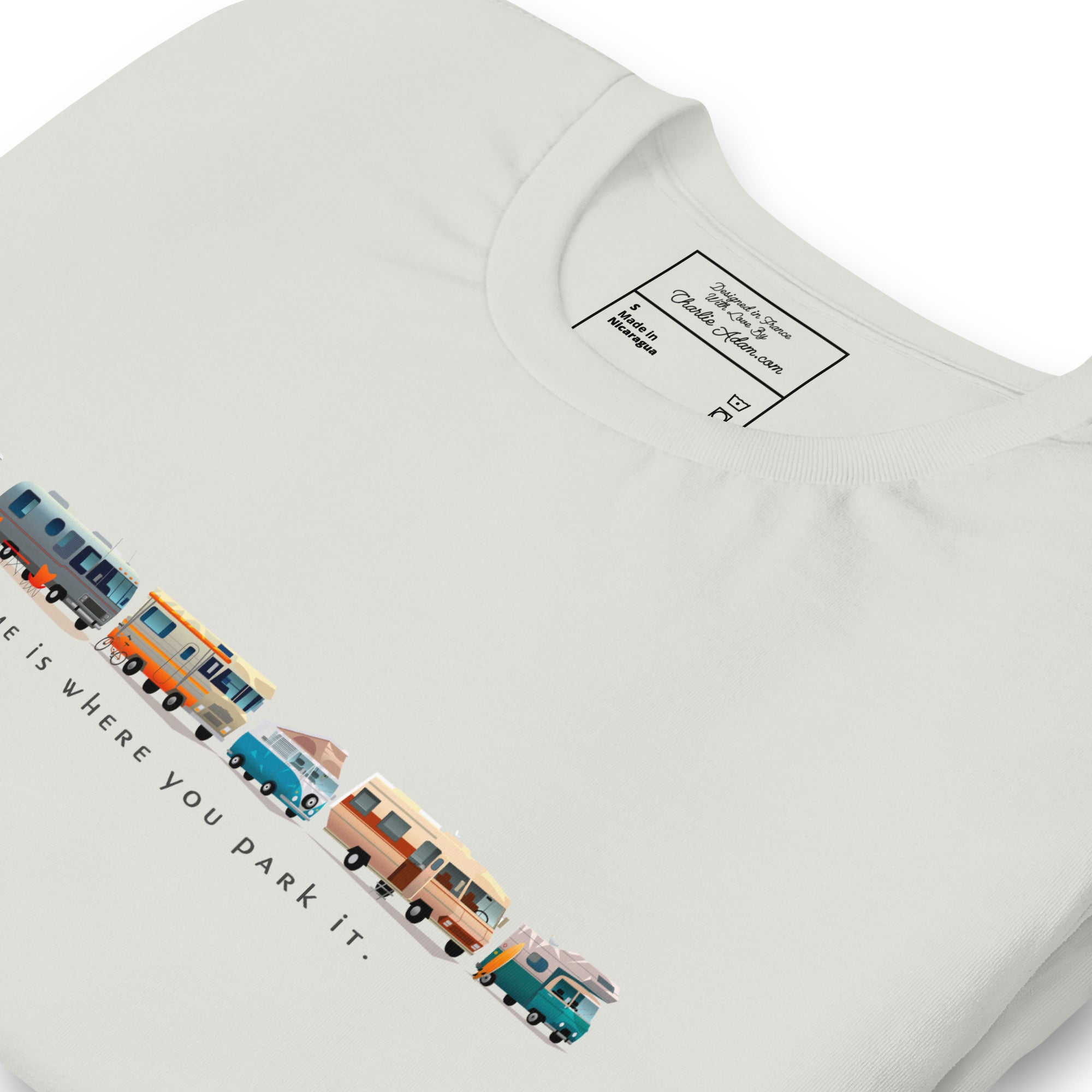 T-shirt en coton unisexe Vintage Campers: Home is where you park it sur couleurs claires