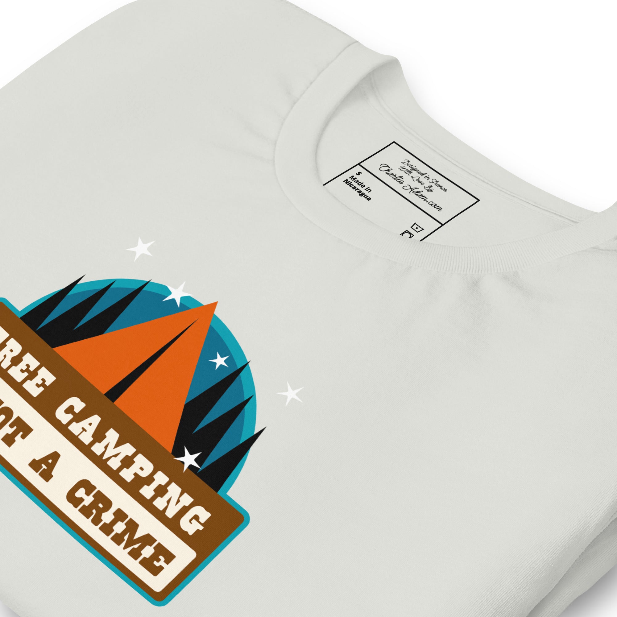 Unisex cotton t-shirt Free Camping is not a Crime on light colors