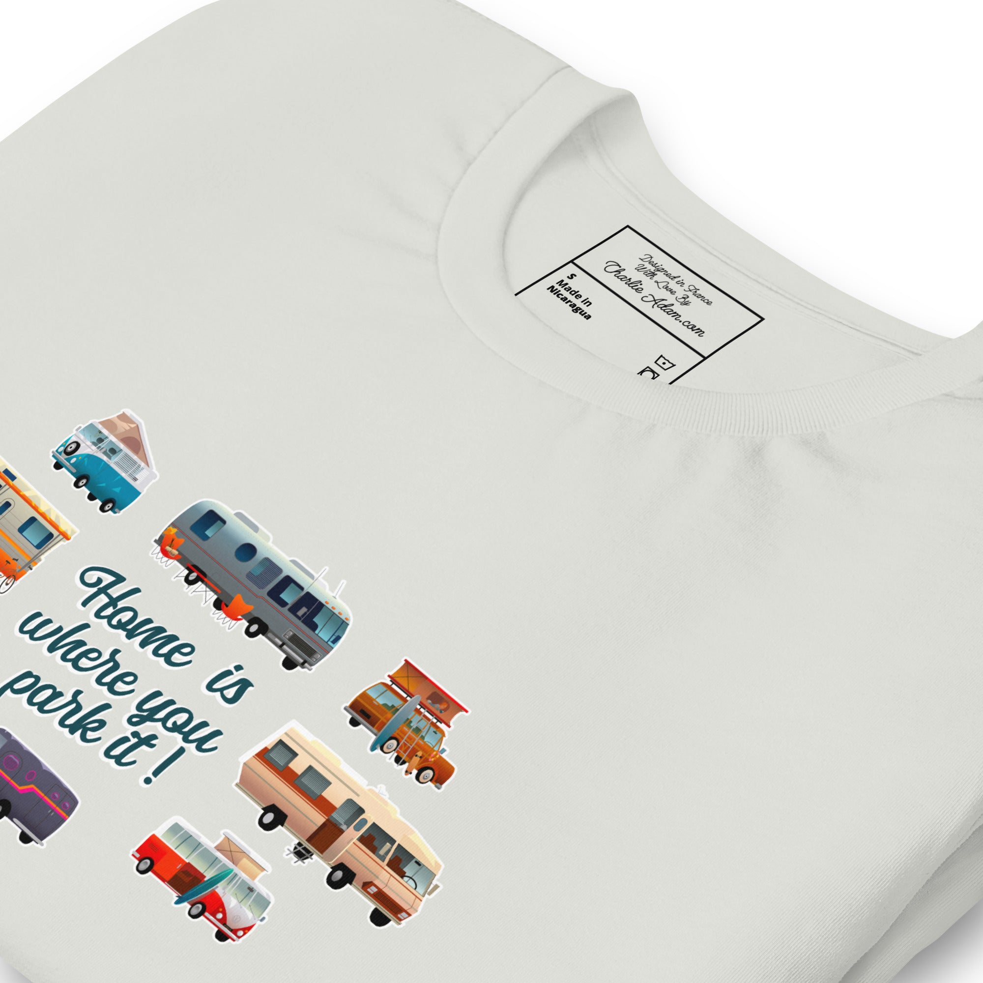 T-shirt en coton unisexe Square Vintage Campers sur couleurs claires