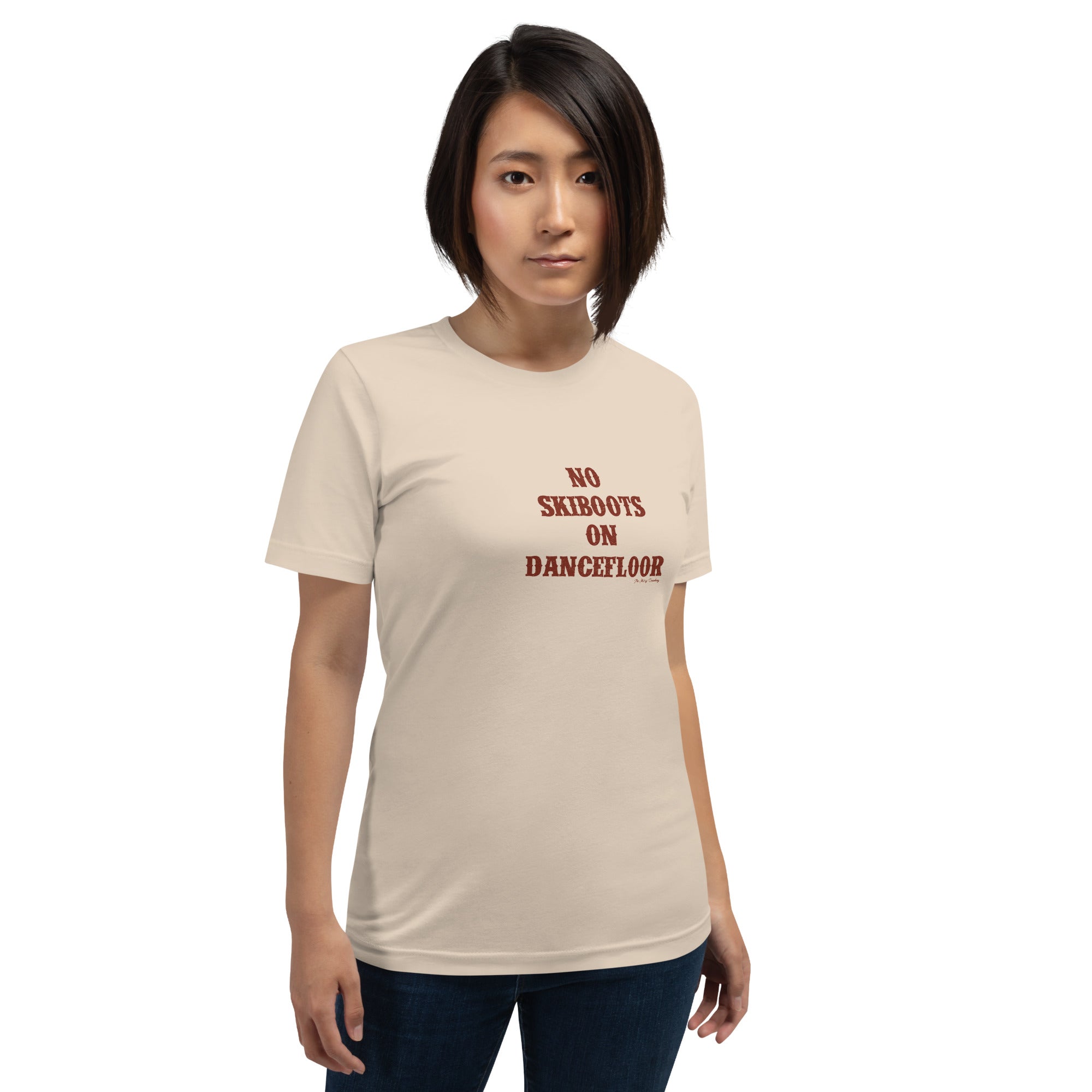 Unisex t-shirt No Skiboots on Dancefloor on light colors