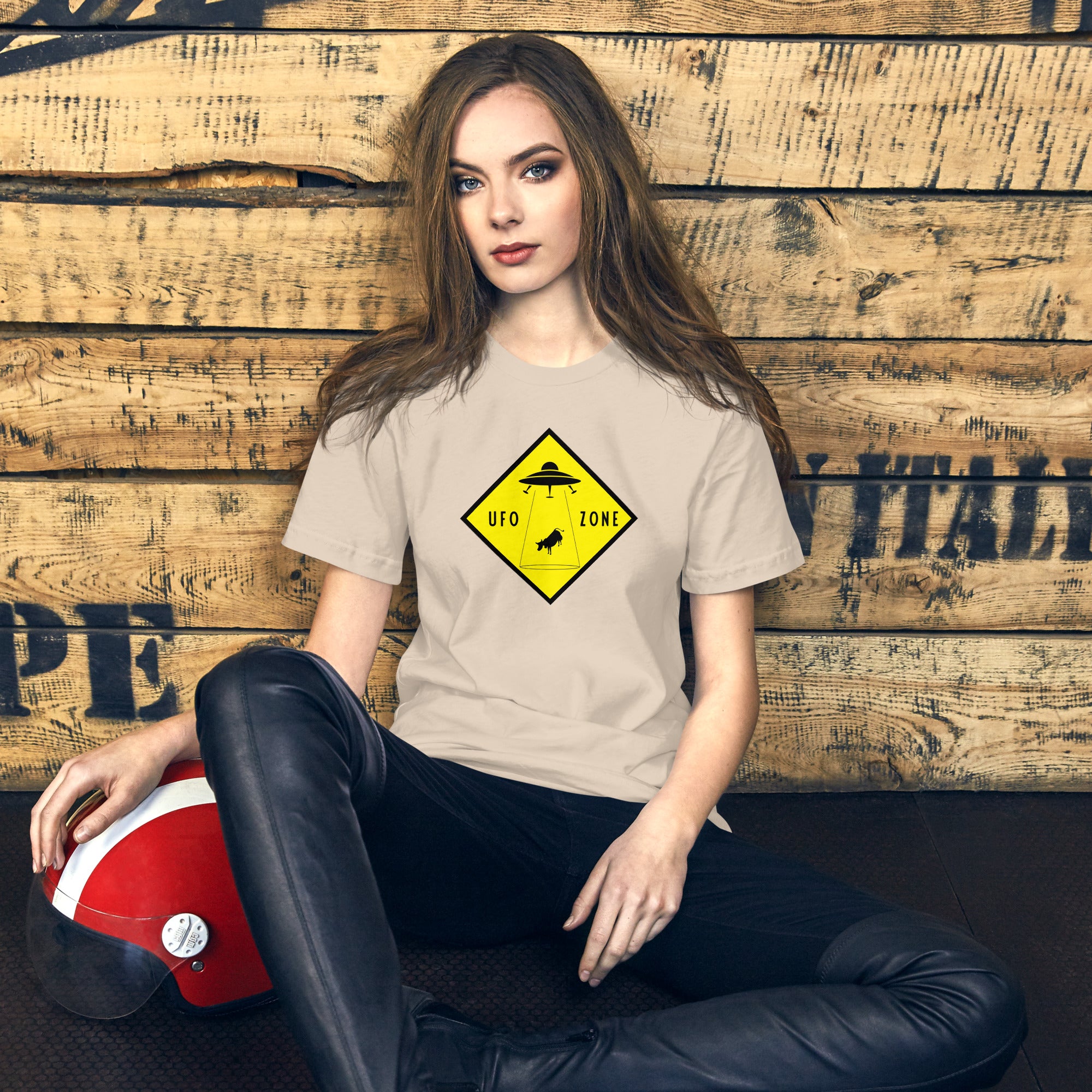 Unisex cotton t-shirt UFO Zone on light colors