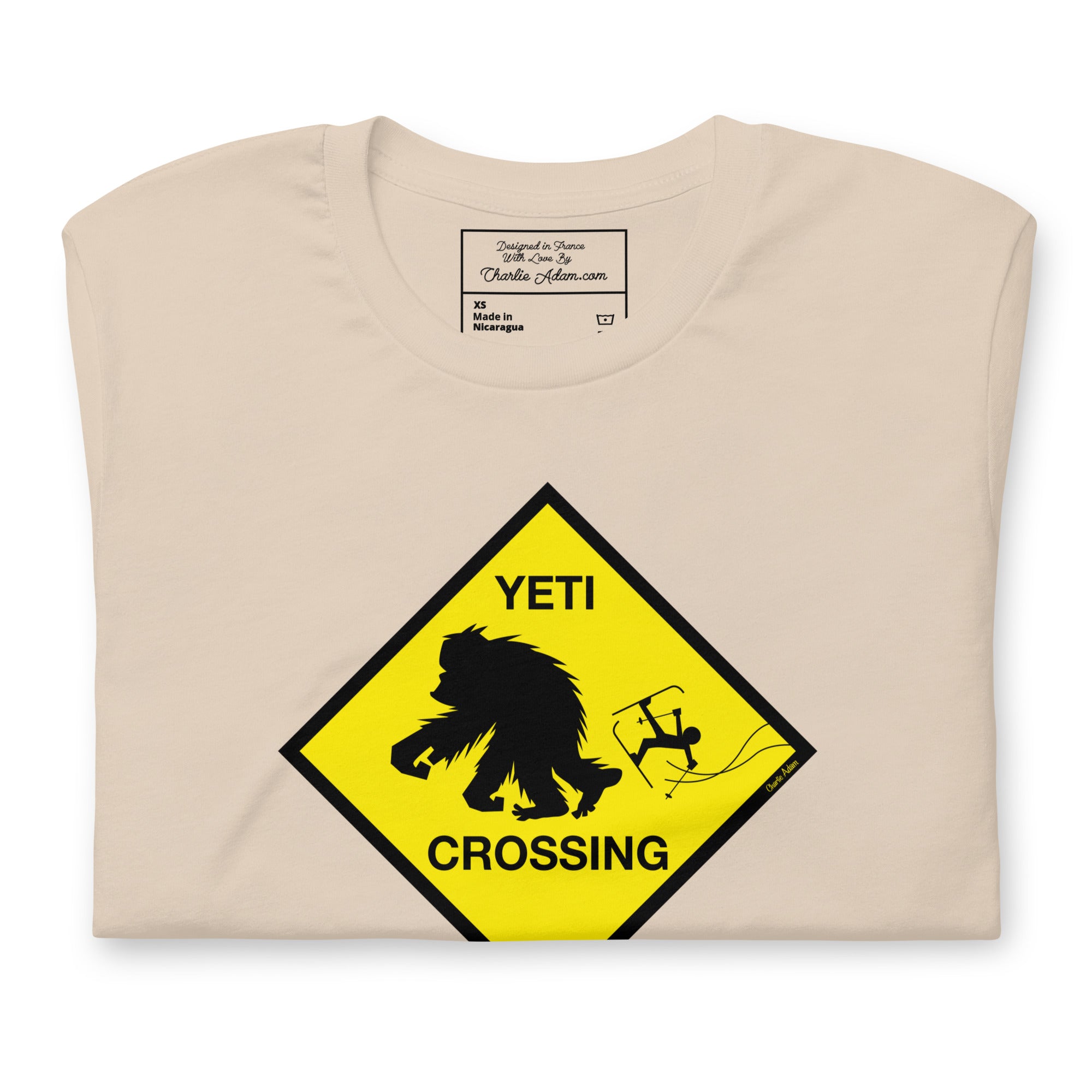 T-shirt en coton unisexe Yeti Crossing