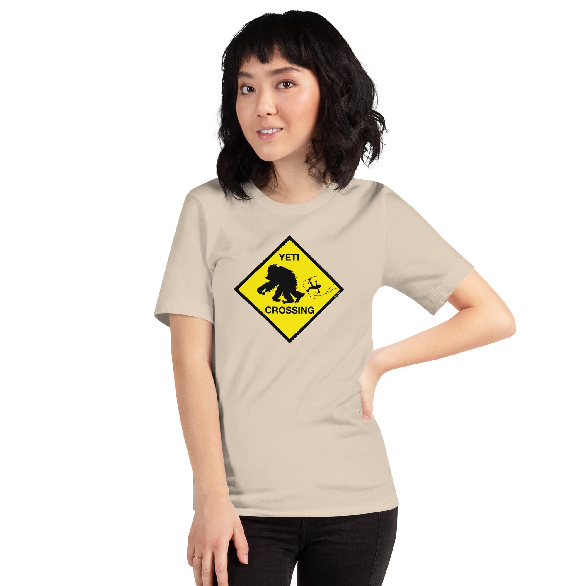 T-shirt en coton unisexe Yeti Crossing