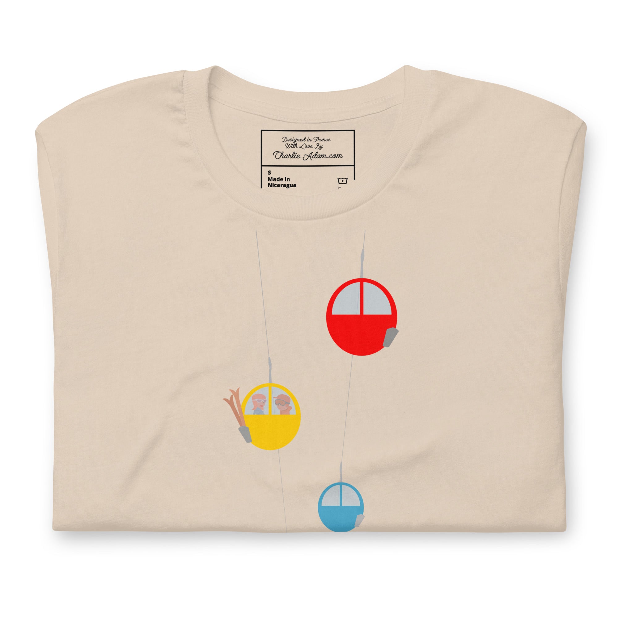 T-shirt en coton unisexe Gondolas in the mist sur couleurs claires