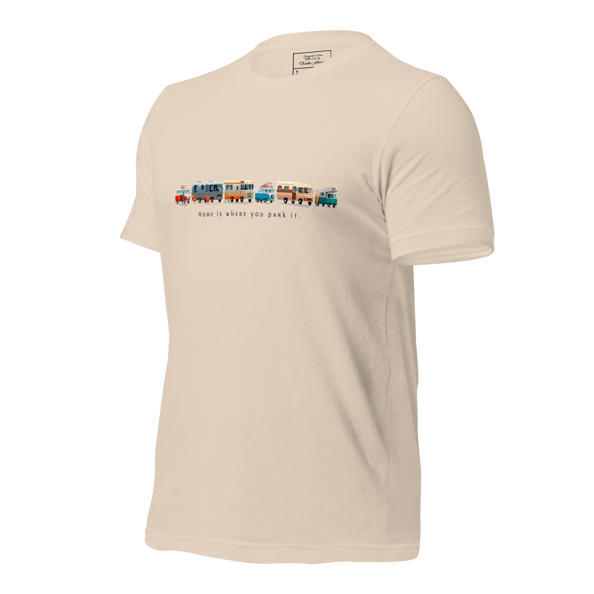 T-shirt en coton unisexe Vintage Campers: Home is where you park it sur couleurs claires