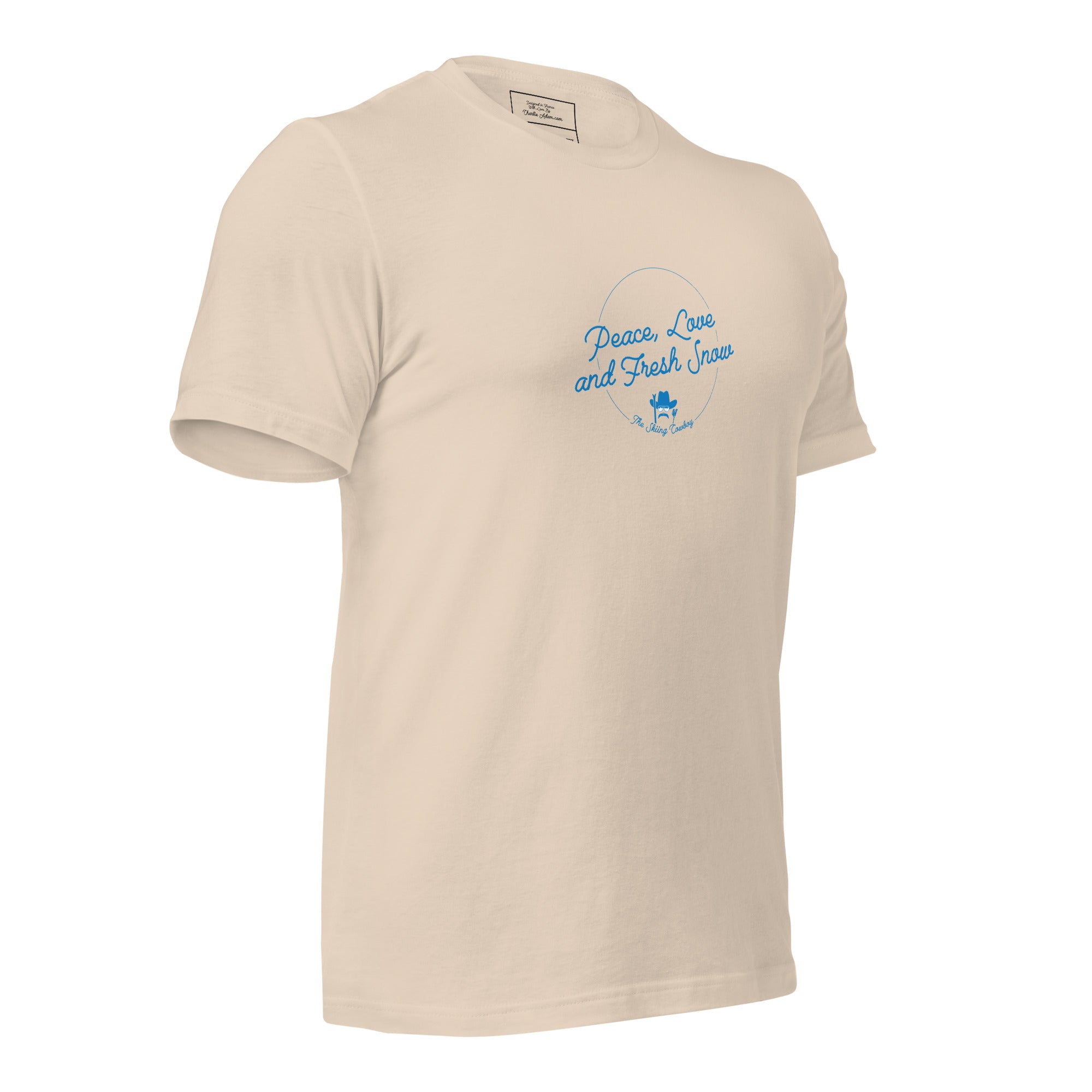 Unisex t-shirt Peace, Love and Fresh Snow on light colors