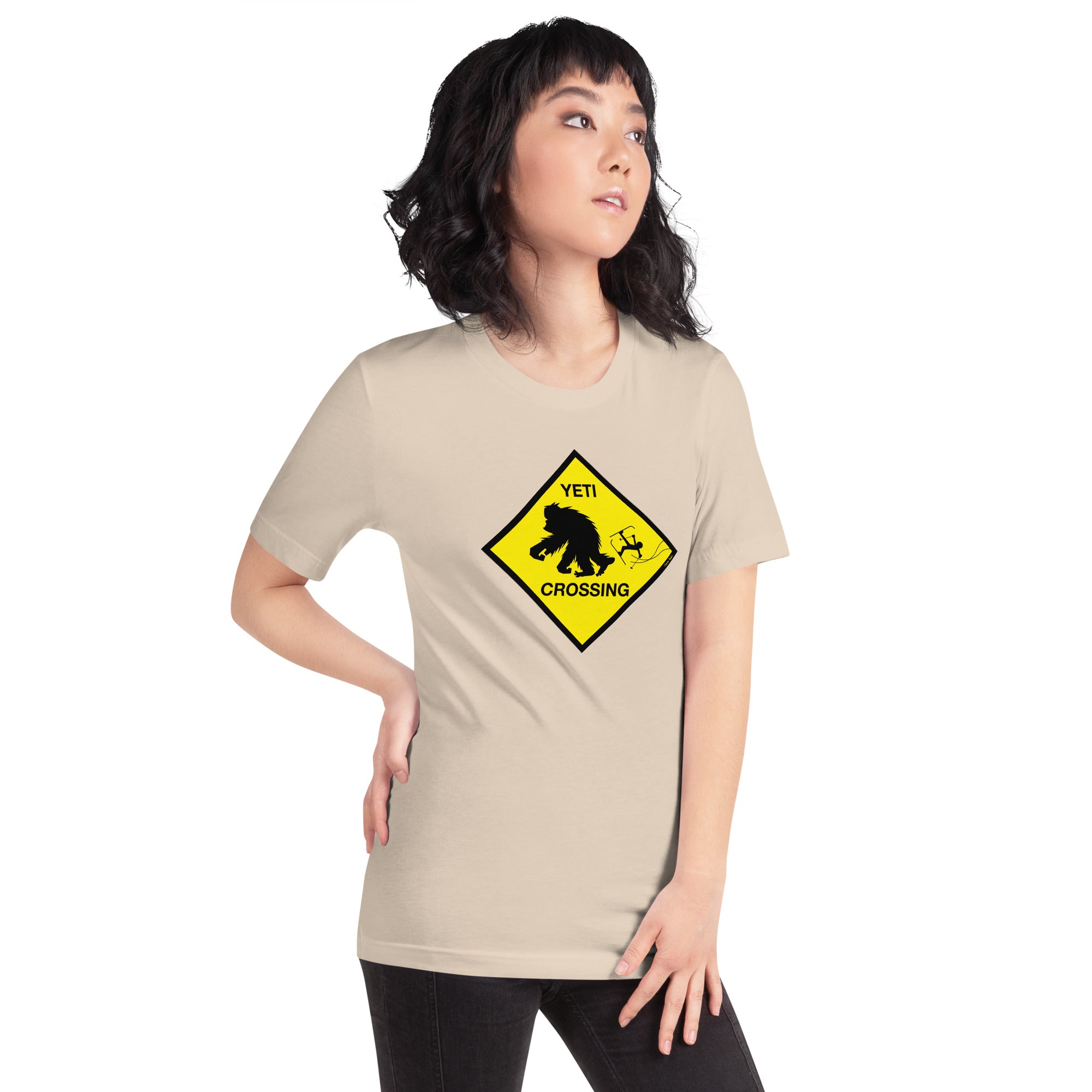 T-shirt en coton unisexe Yeti Crossing