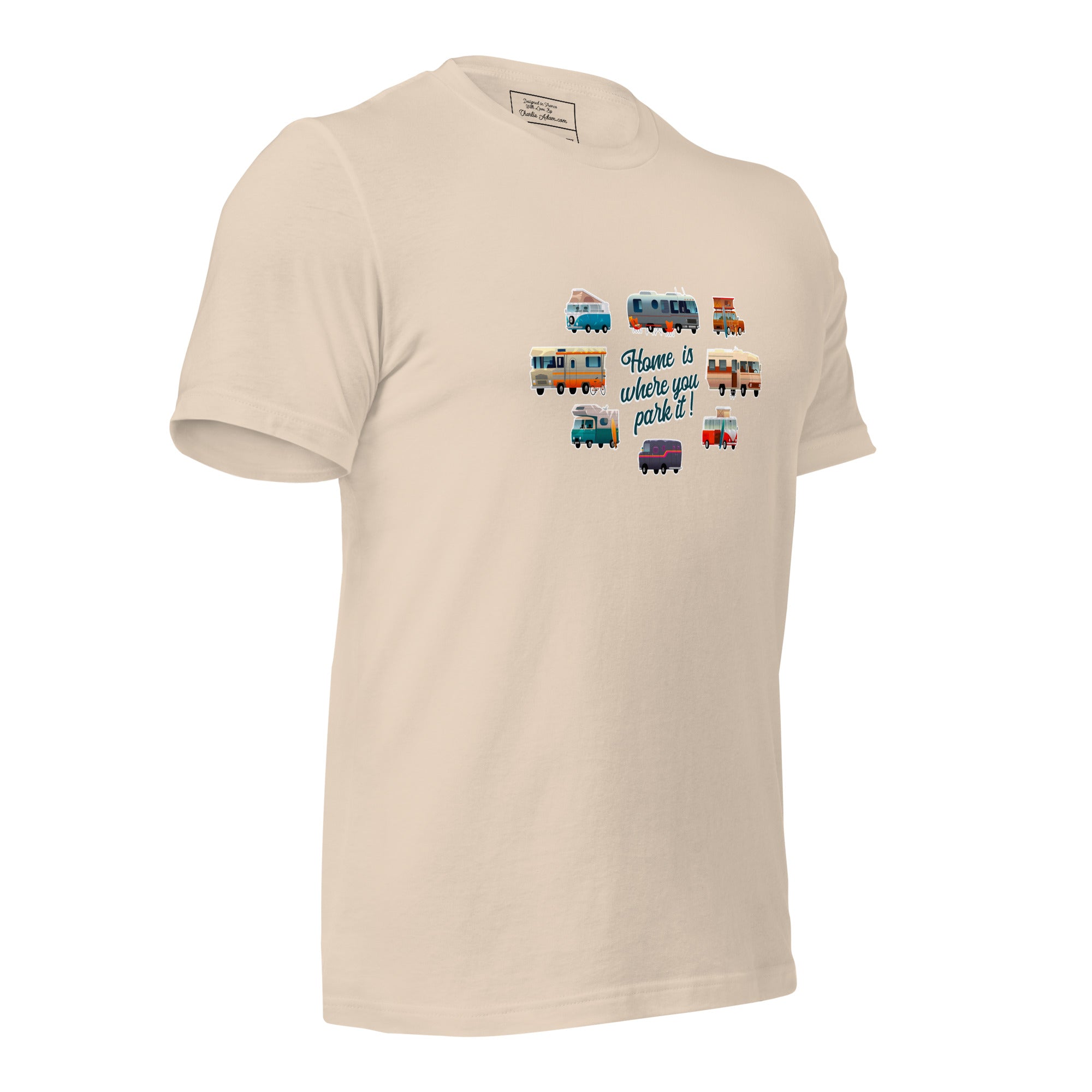 T-shirt en coton unisexe Square Vintage Campers sur couleurs claires