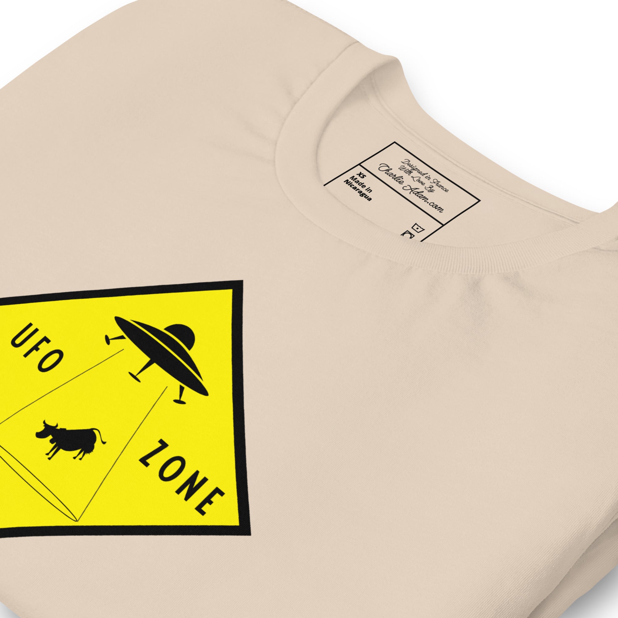 T-shirt en coton unisexe UFO Zone sur couleurs claires