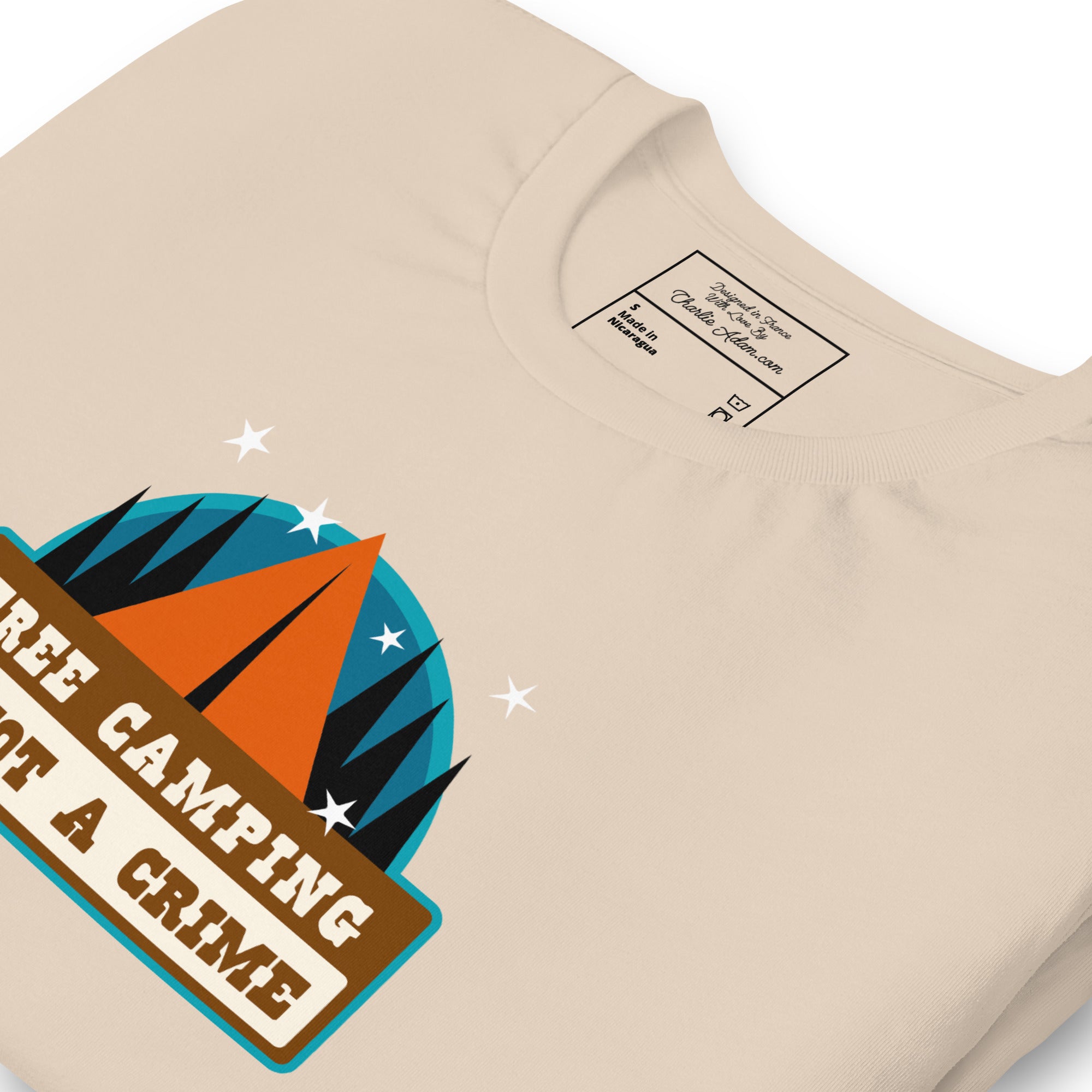 Unisex cotton t-shirt Free Camping is not a Crime on light colors