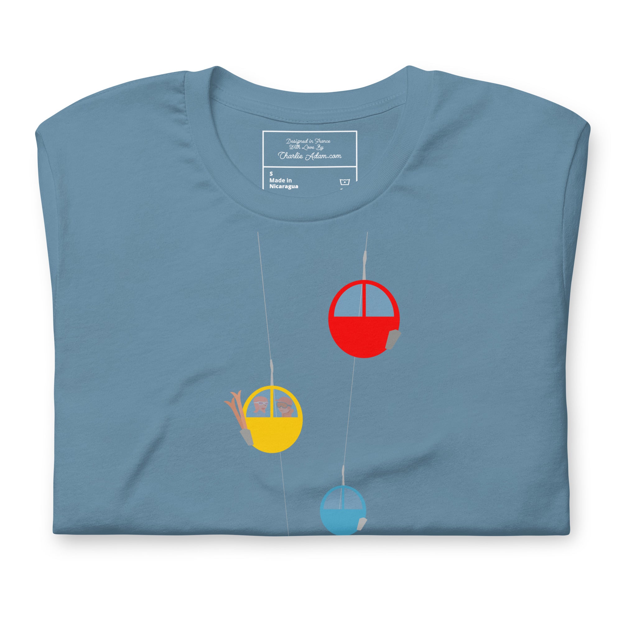 T-shirt en coton unisexe Gondolas in the mist sur couleurs foncées