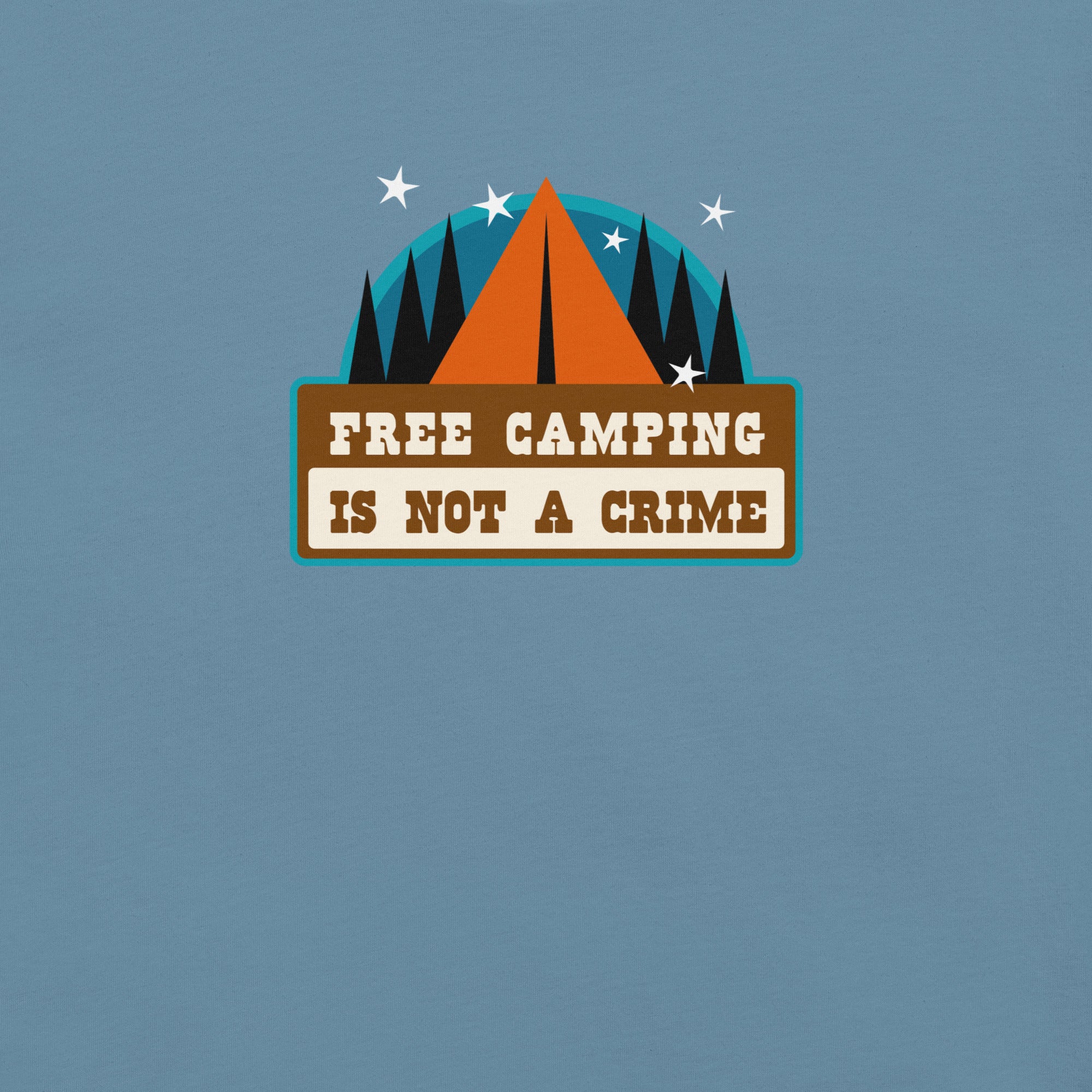 Unisex cotton t-shirt Free Camping is not a Crime on dark colors