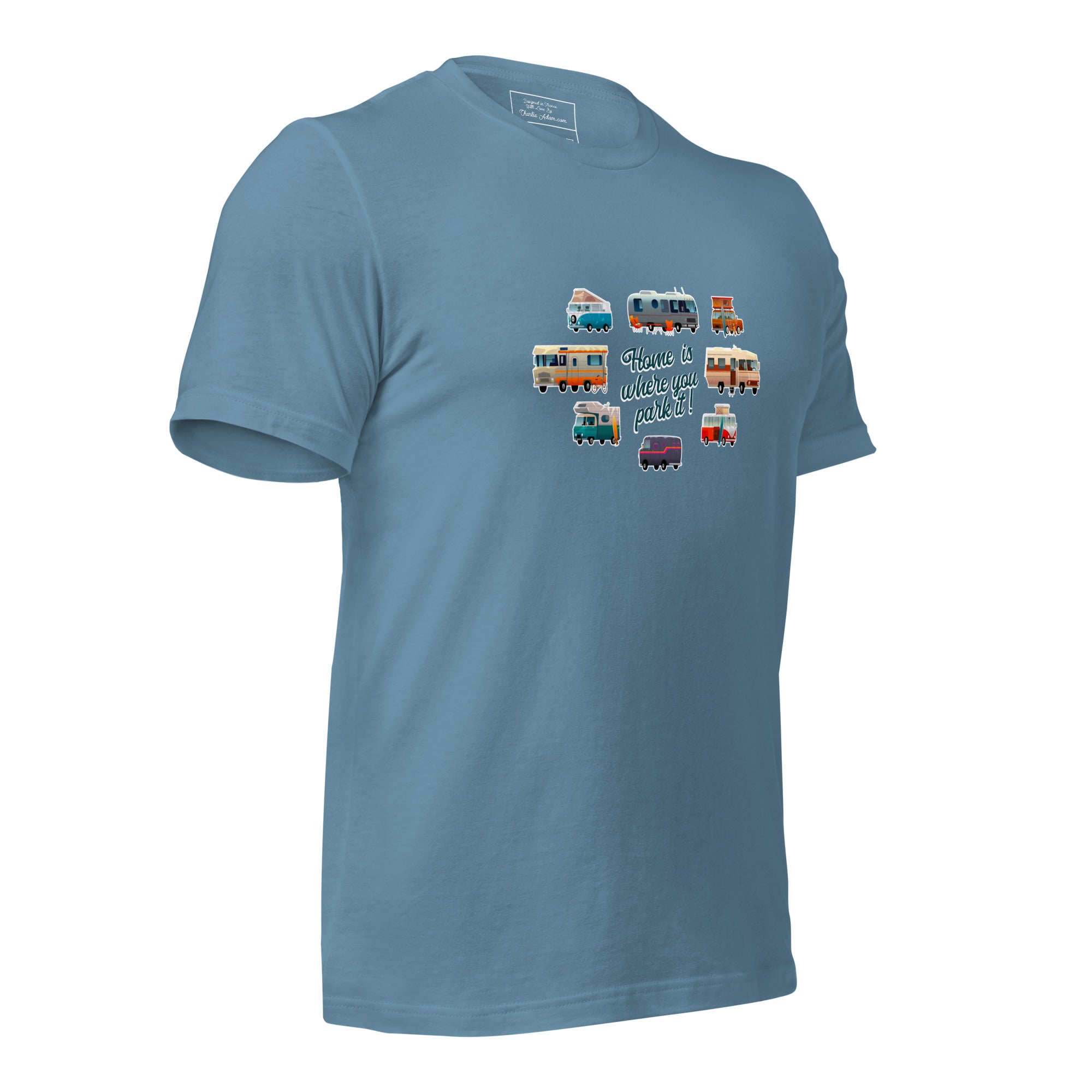 T-shirt en coton unisexe Square Vintage Campers sur couleurs foncées