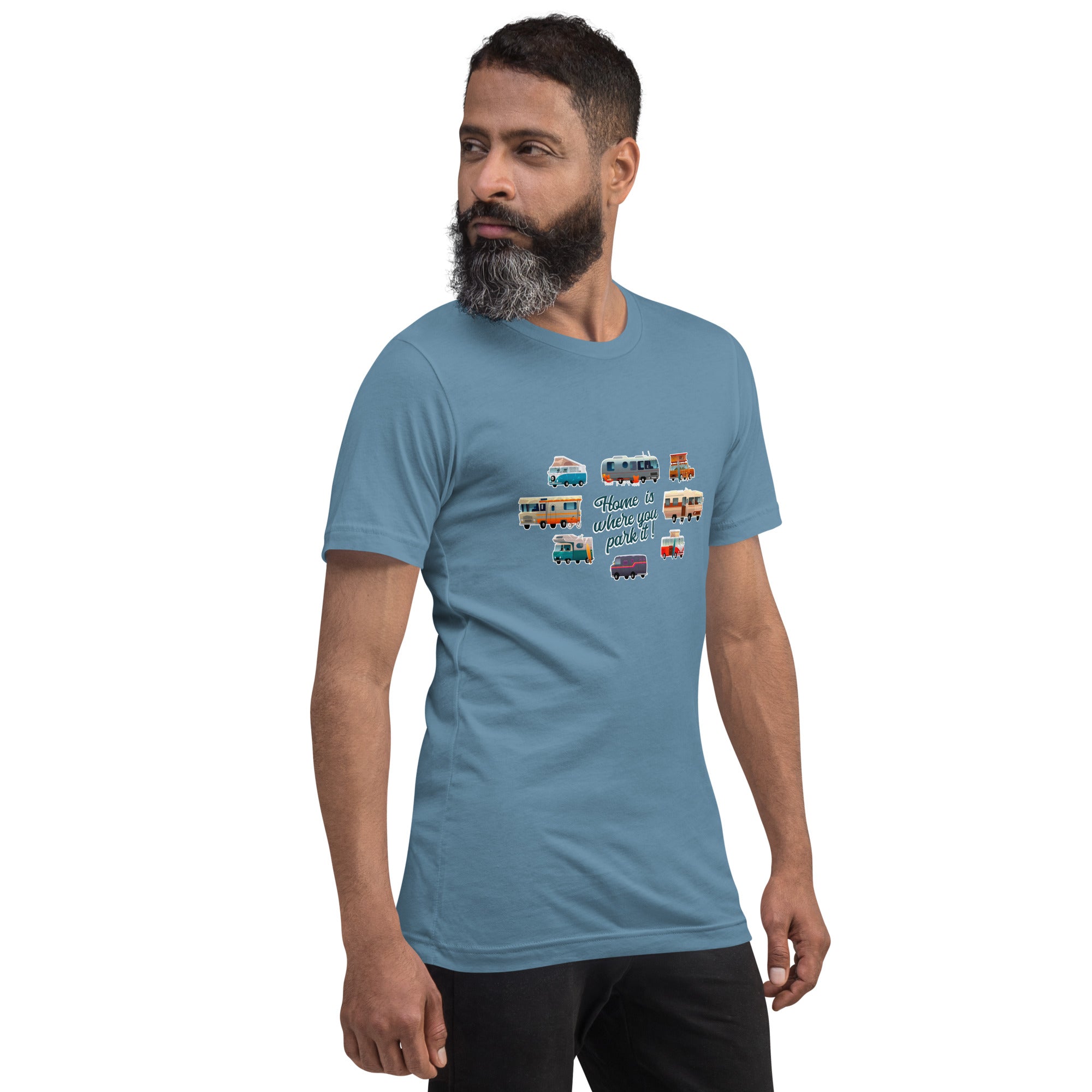 T-shirt en coton unisexe Square Vintage Campers sur couleurs foncées