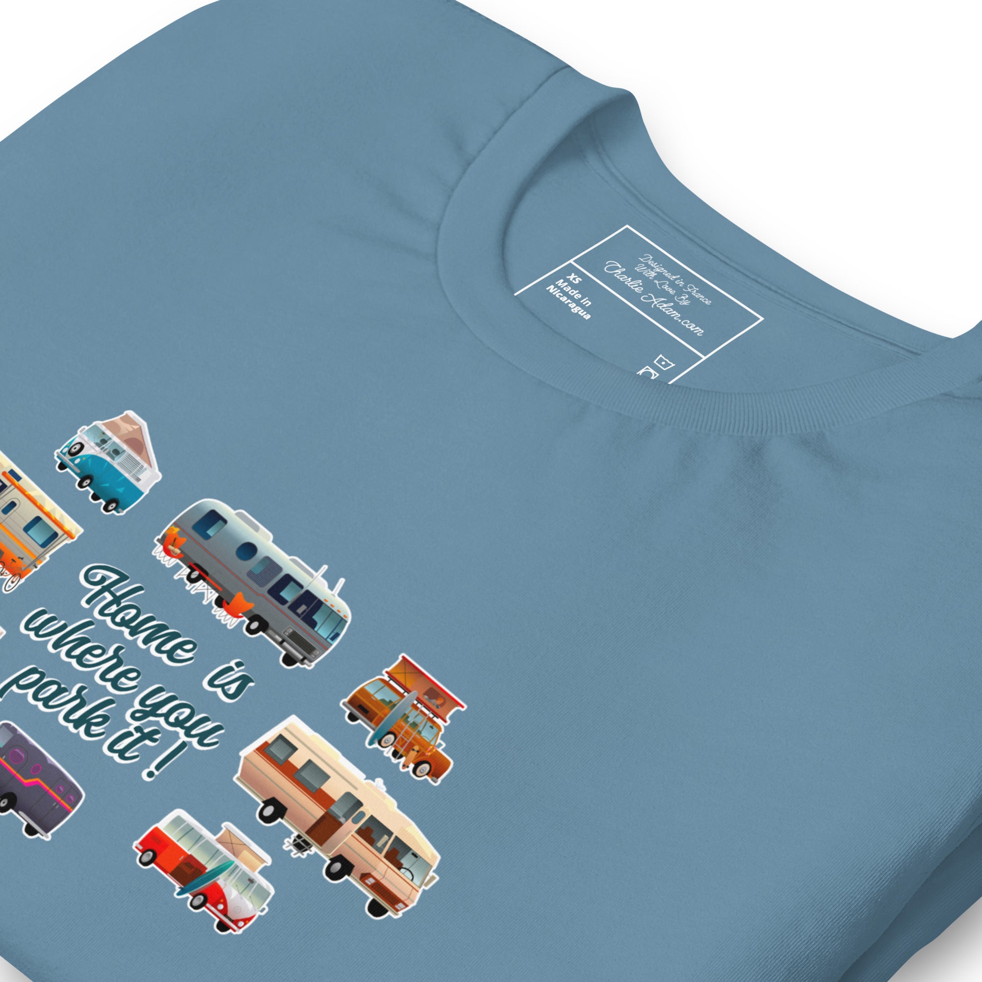 T-shirt en coton unisexe Square Vintage Campers sur couleurs foncées