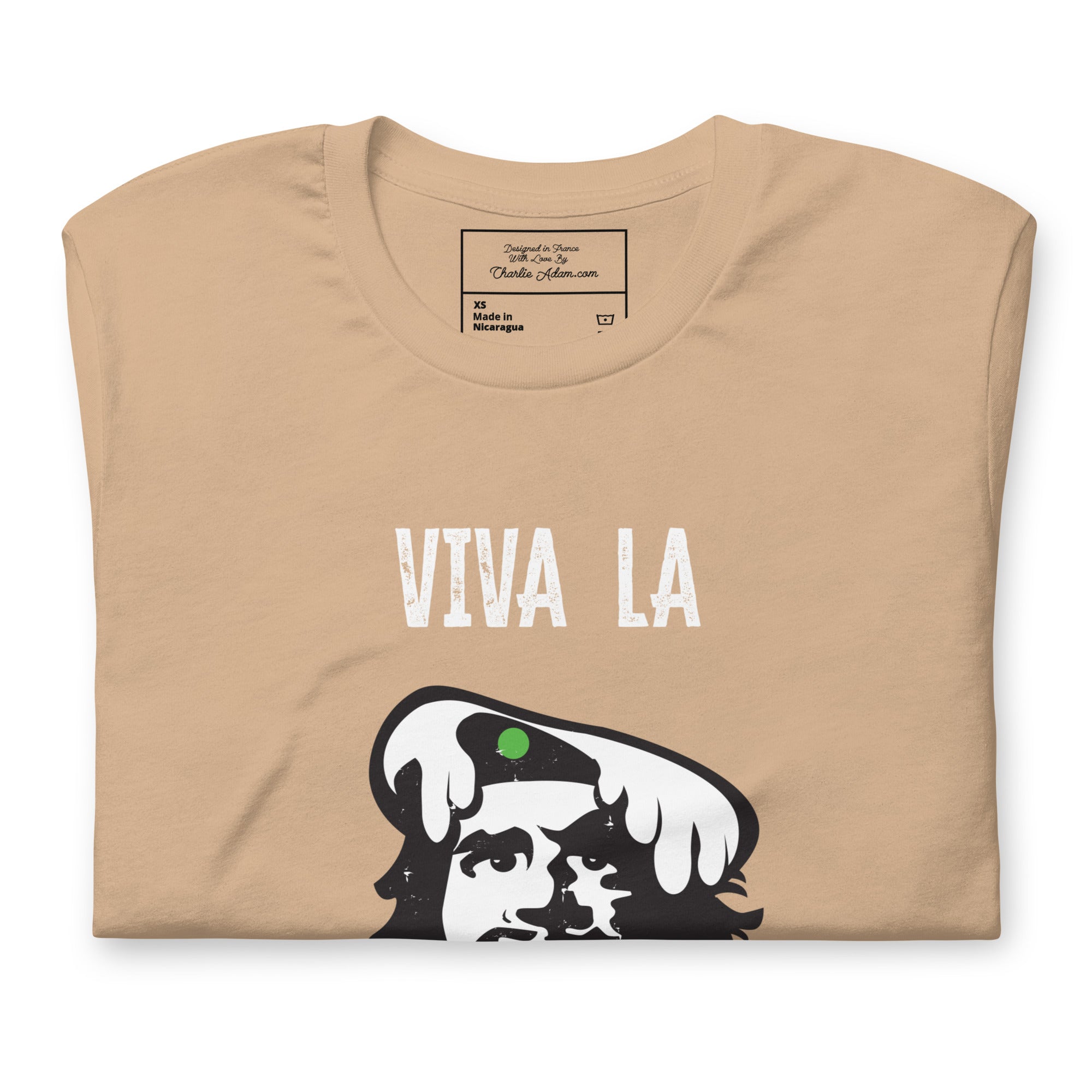 Unisex cotton t-shirt Viva la Rebolochon on bright colors