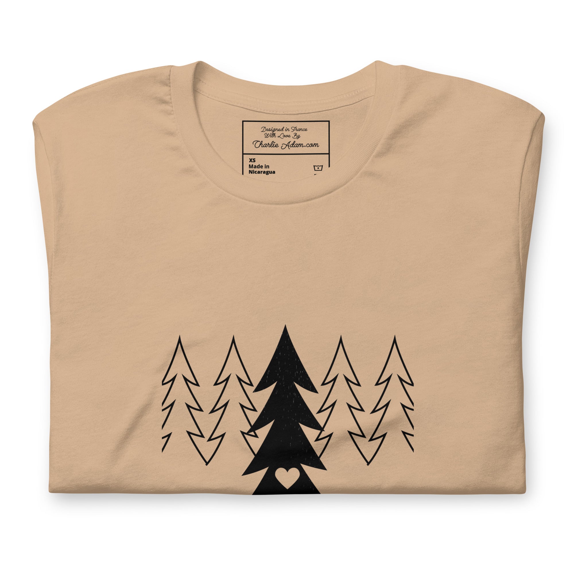 T-shirt en coton unisexe Tree hugging zone sur couleurs vives