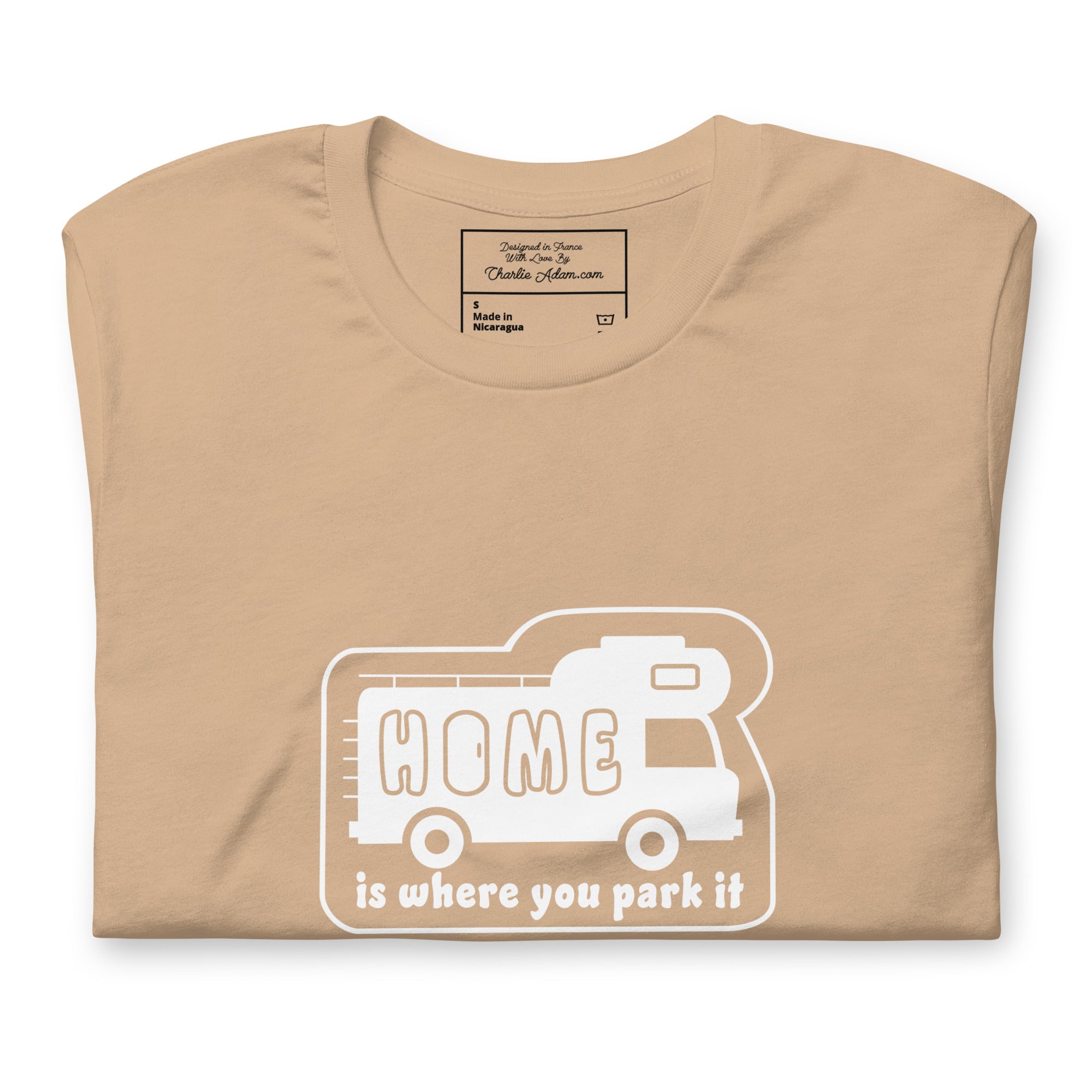 Unisex cotton t-shirt Bold Camper Van on bright colors