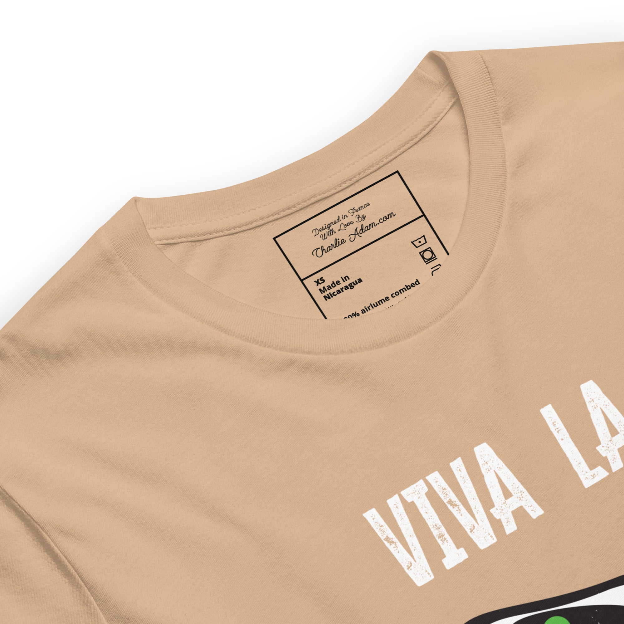 Unisex cotton t-shirt Viva la Rebolochon on bright colors