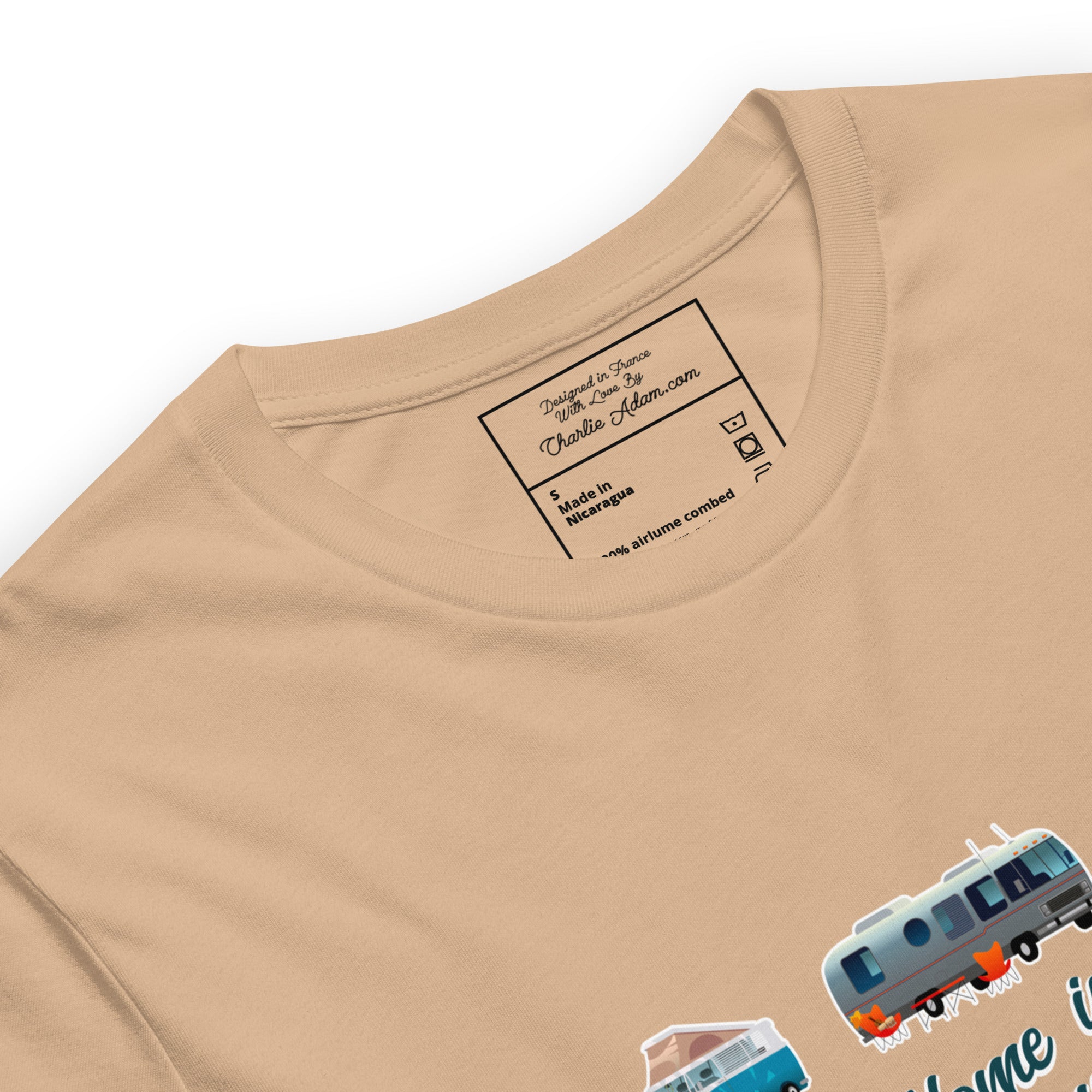 T-shirt en coton unisexe Square Vintage Campers sur couleurs vives