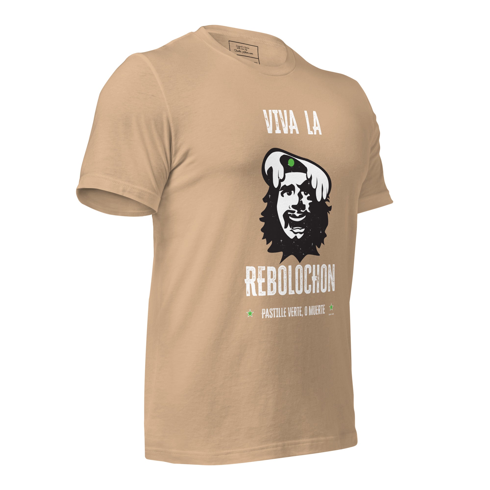 Unisex cotton t-shirt Viva la Rebolochon on bright colors