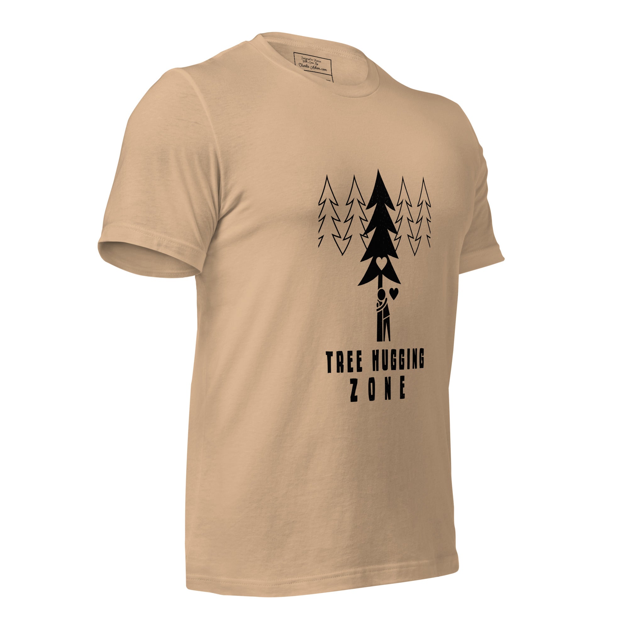 Unisex cotton t-shirt Tree hugging zone on bright colors