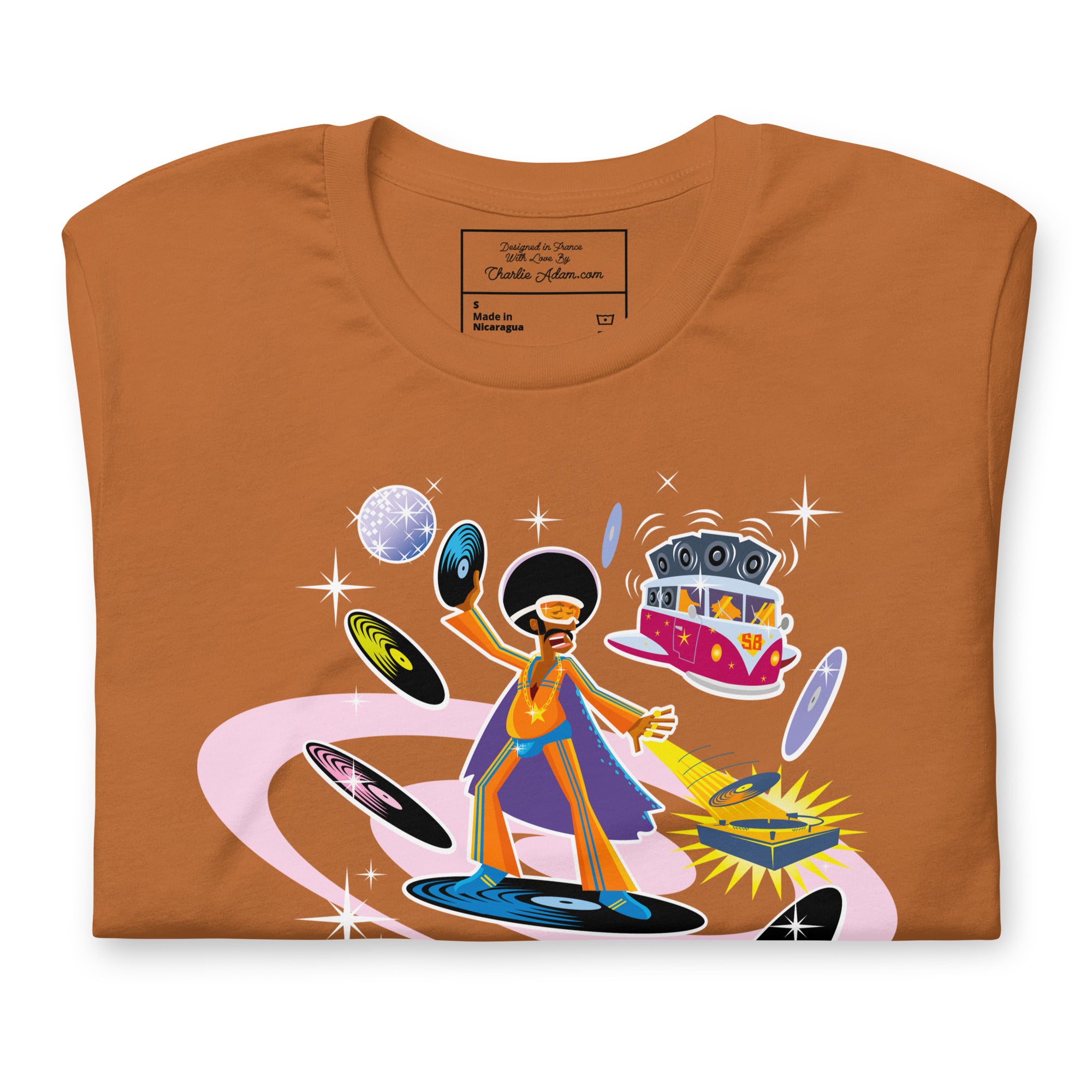 T-shirt en coton unisexe Superboogieman saves the party sur couleurs vives