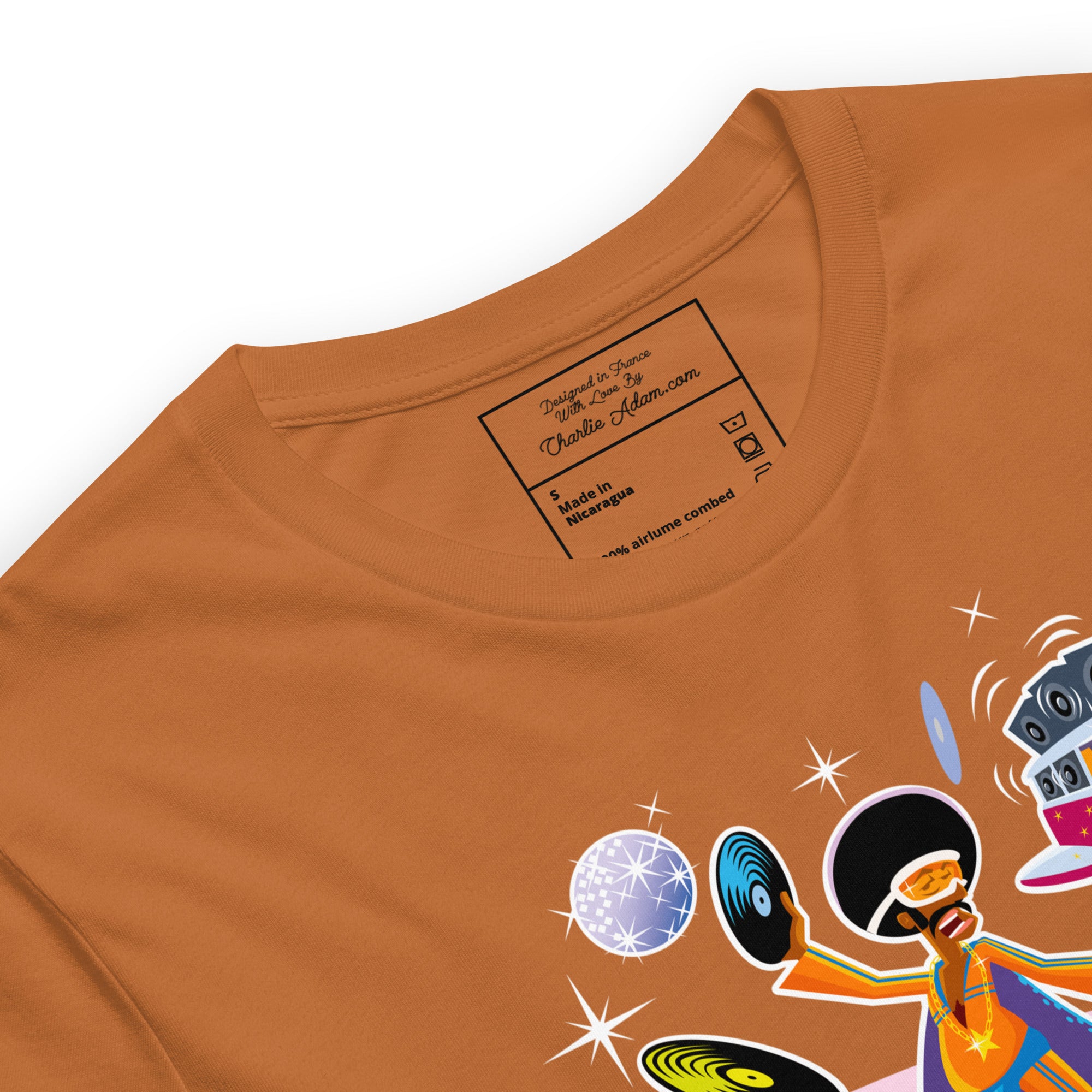 T-shirt en coton unisexe Superboogieman saves the party sur couleurs vives