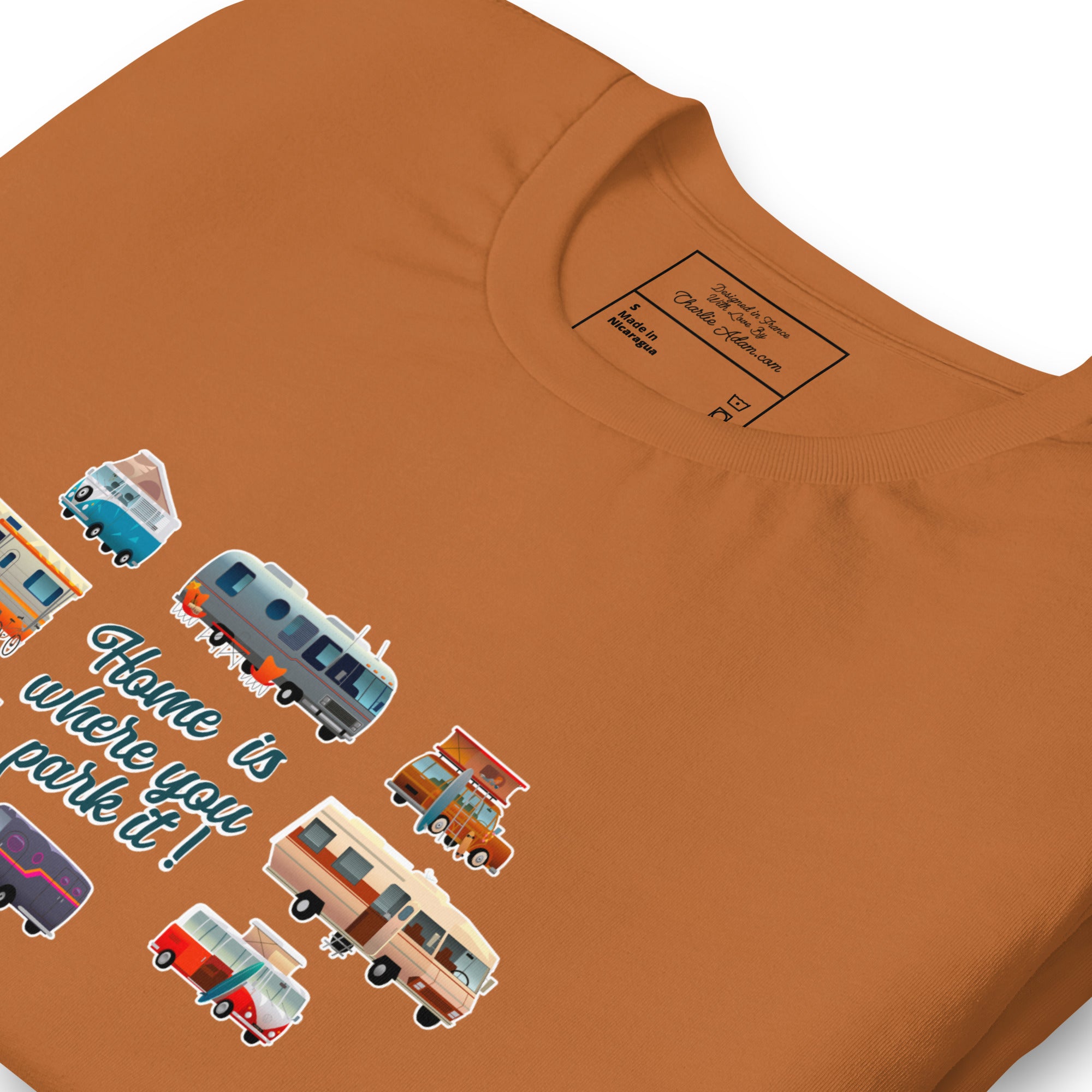 T-shirt en coton unisexe Square Vintage Campers sur couleurs vives