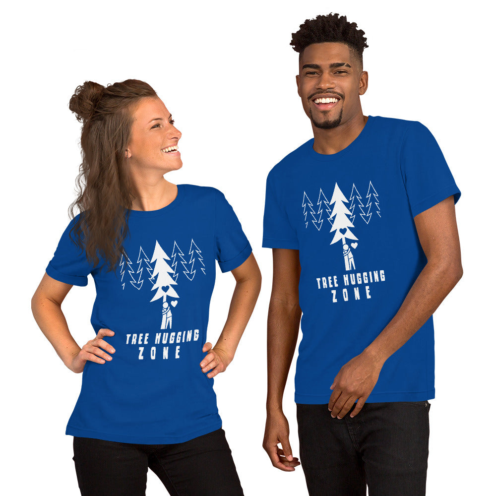 Unisex t-shirt Tree hugging zone on dark colors