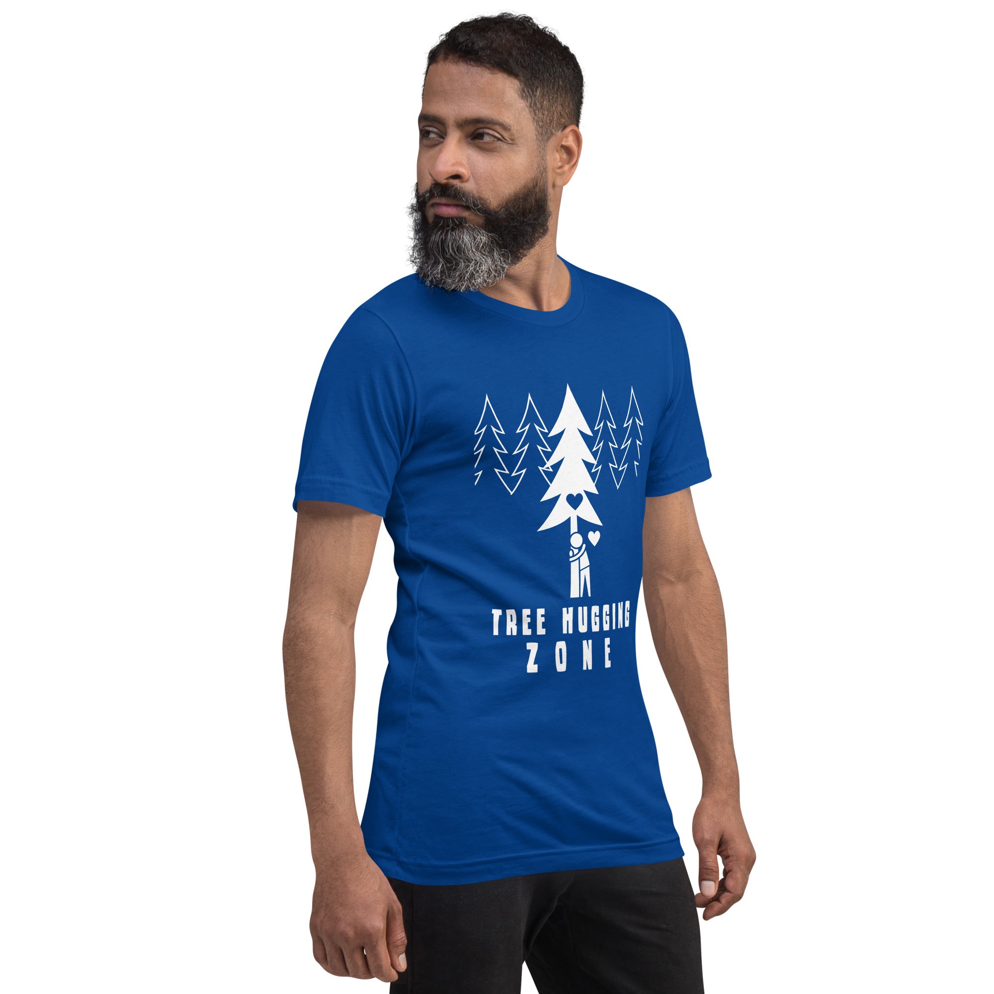 T-shirt en coton unisexe Tree hugging zone sur couleurs foncées