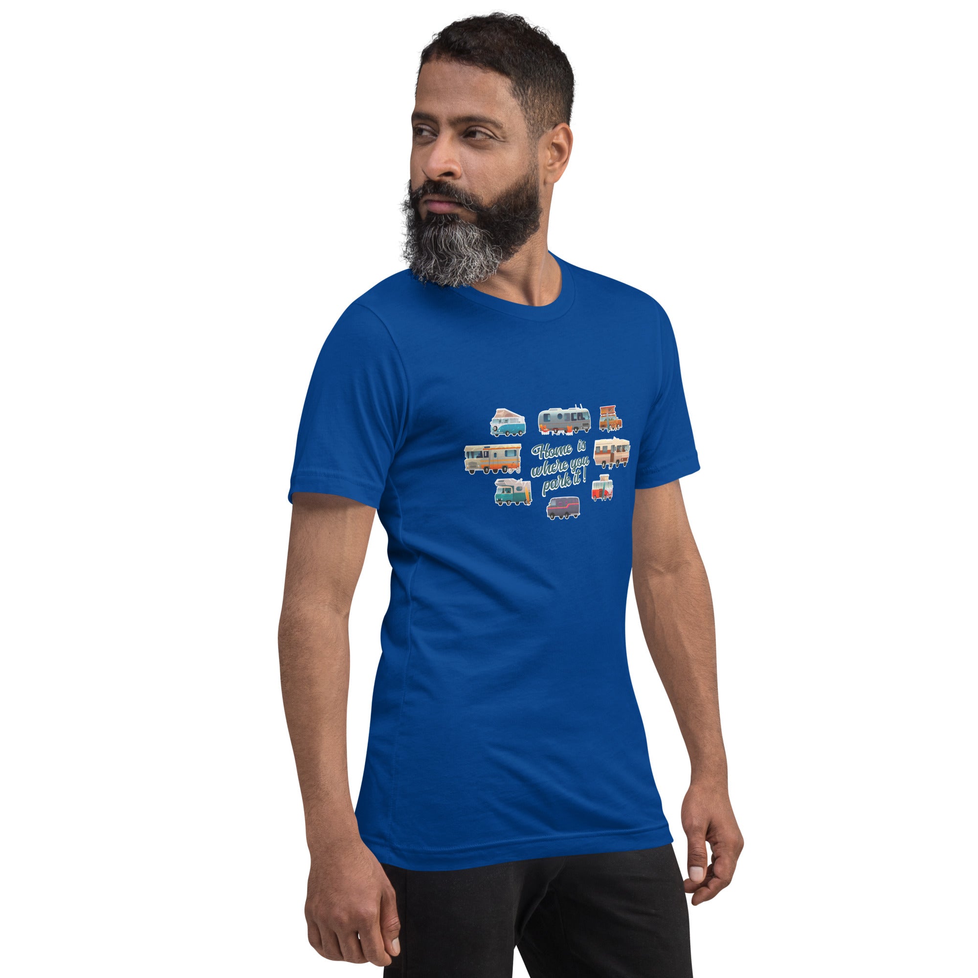 T-shirt en coton unisexe Square Vintage Campers sur couleurs foncées