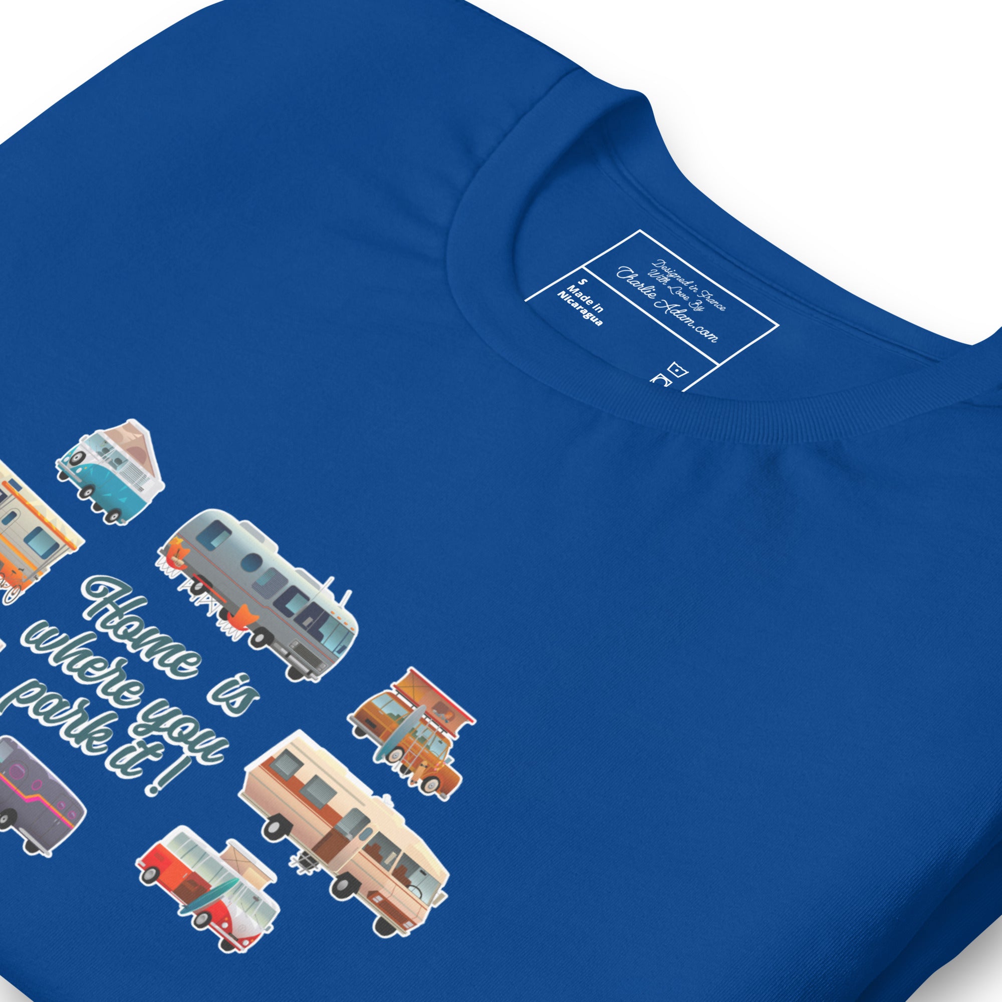 T-shirt en coton unisexe Square Vintage Campers sur couleurs foncées