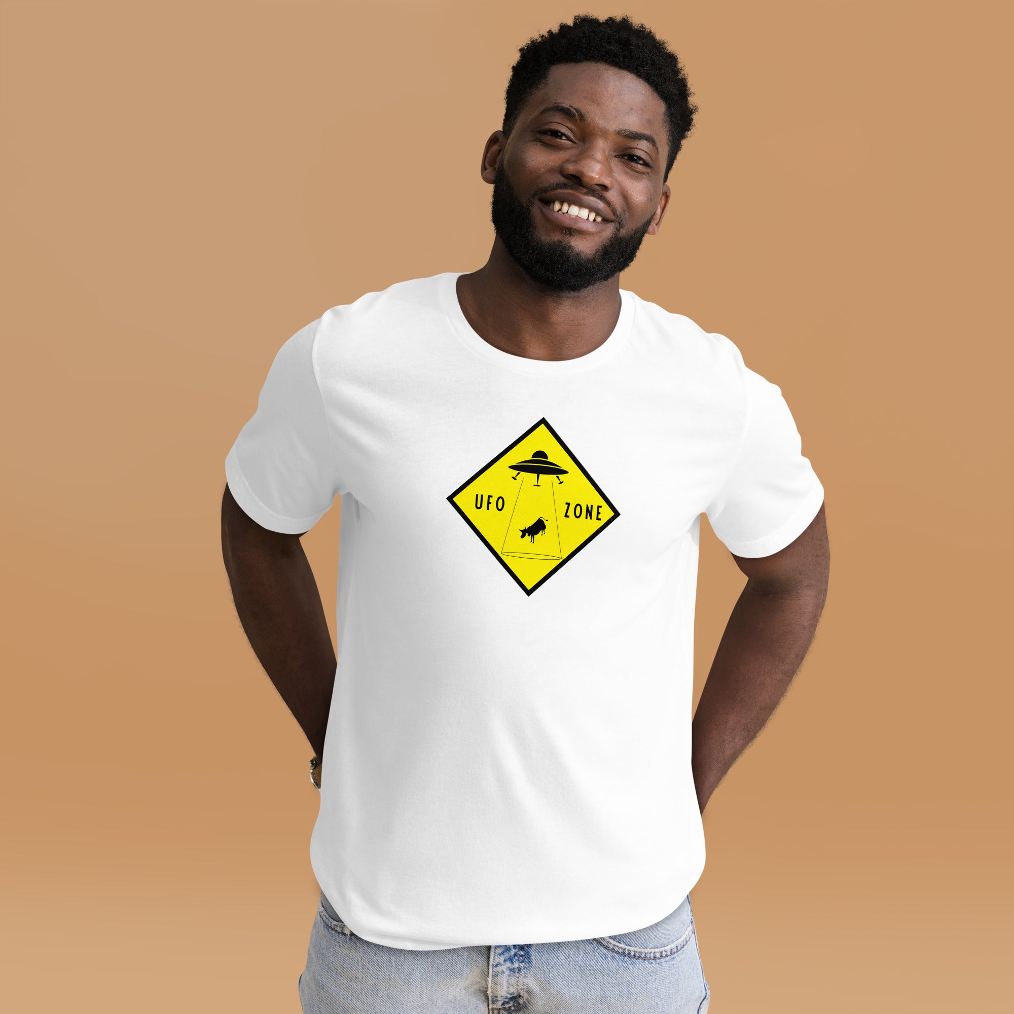 T-shirt en coton unisexe UFO Zone sur couleurs claires