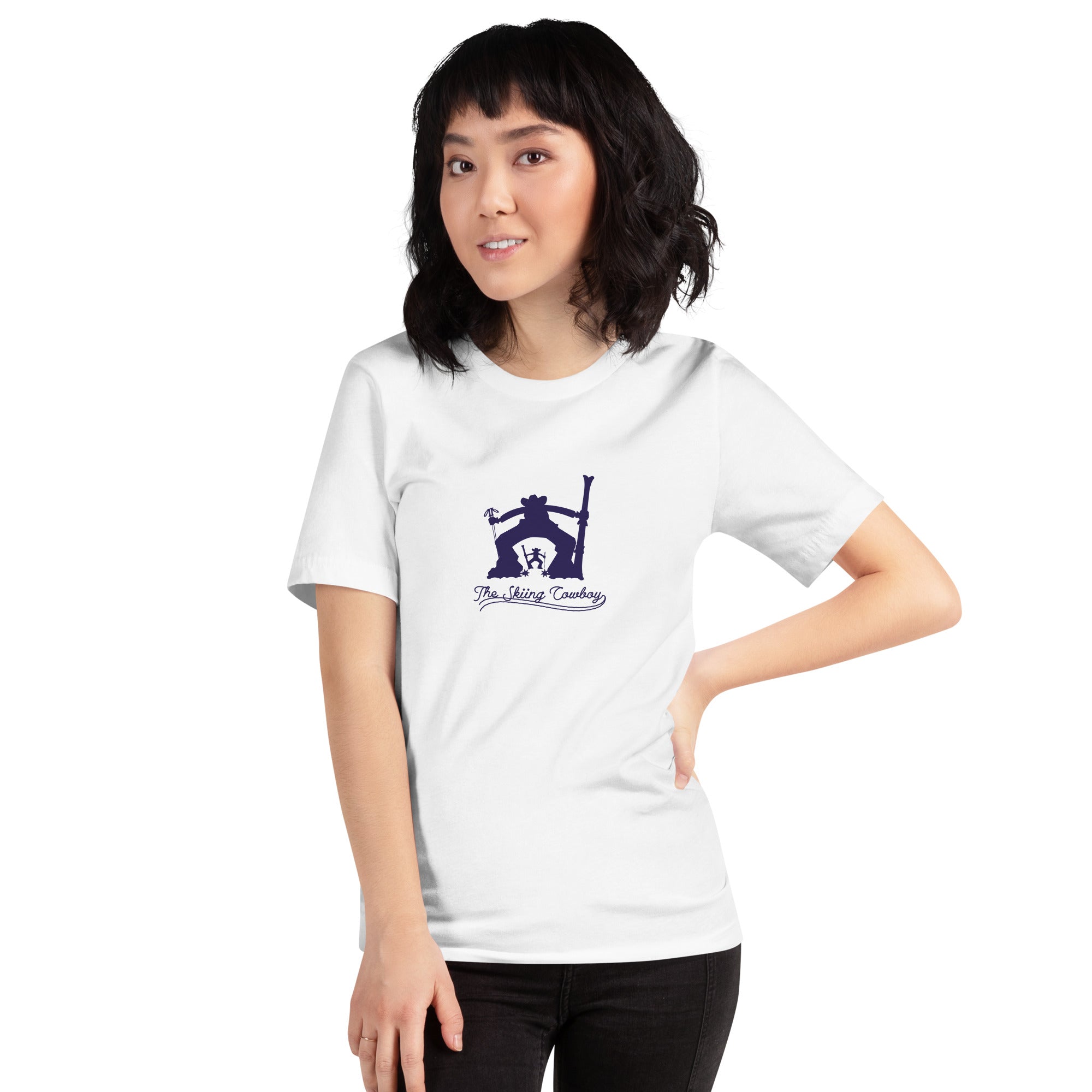 T-shirt en coton unisexe Ski Fight at OK Corral Silhouette sur couleurs claires