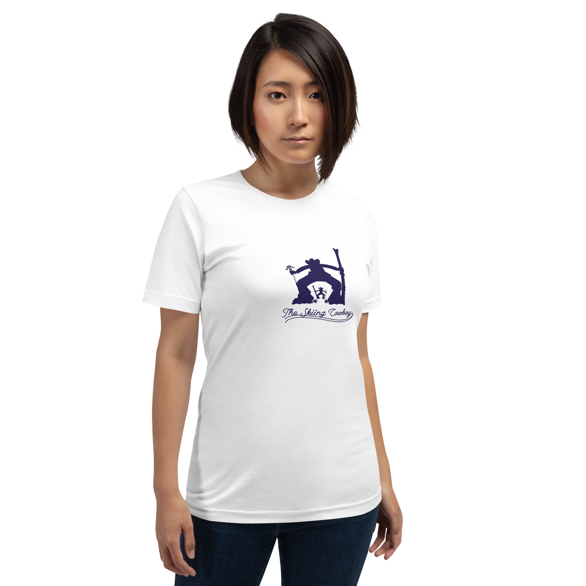 T-shirt en coton unisexe Ski Fight at OK Corral Silhouette sur couleurs claires