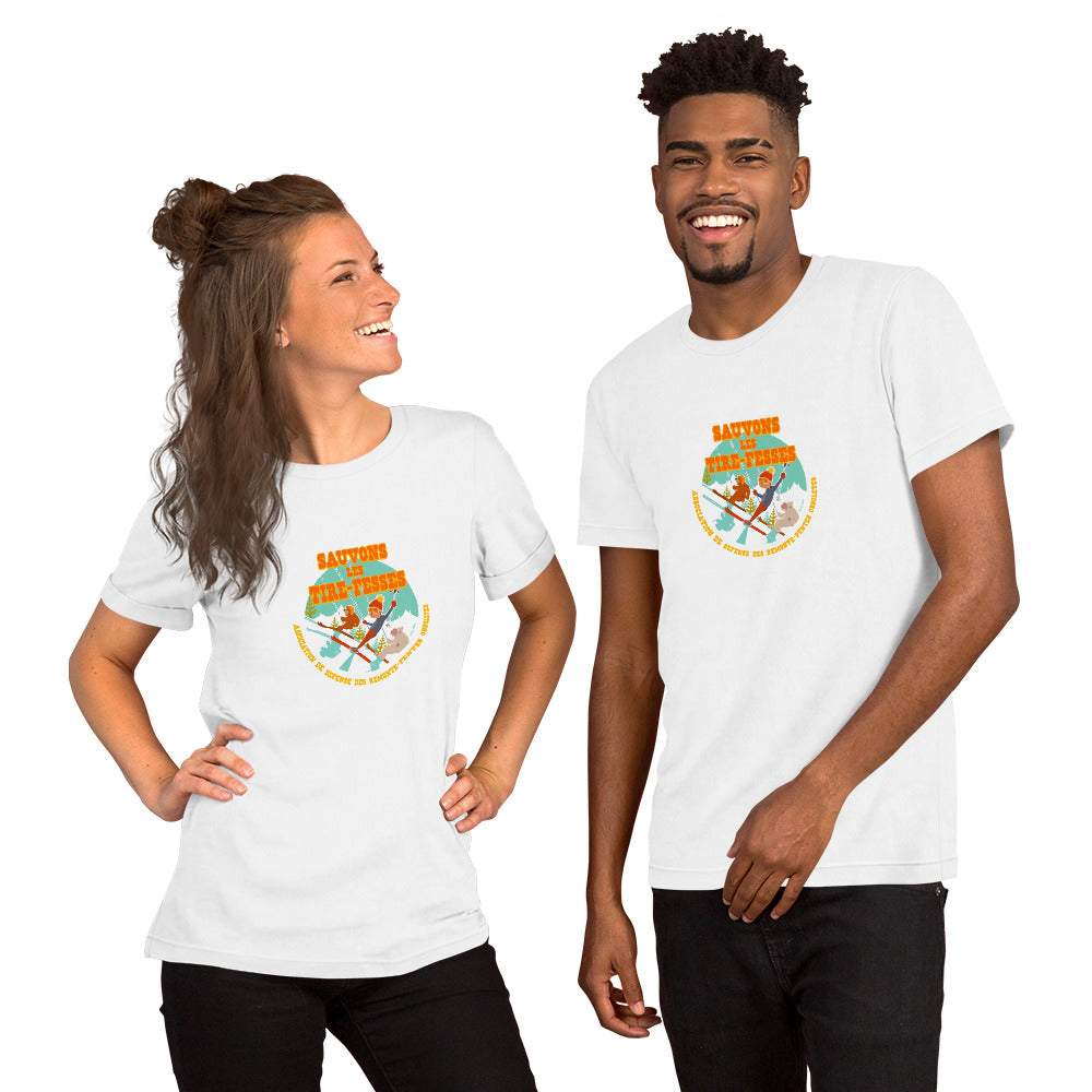 T-shirt en coton unisexe Sauvons les Tires-fesses sur couleurs claires