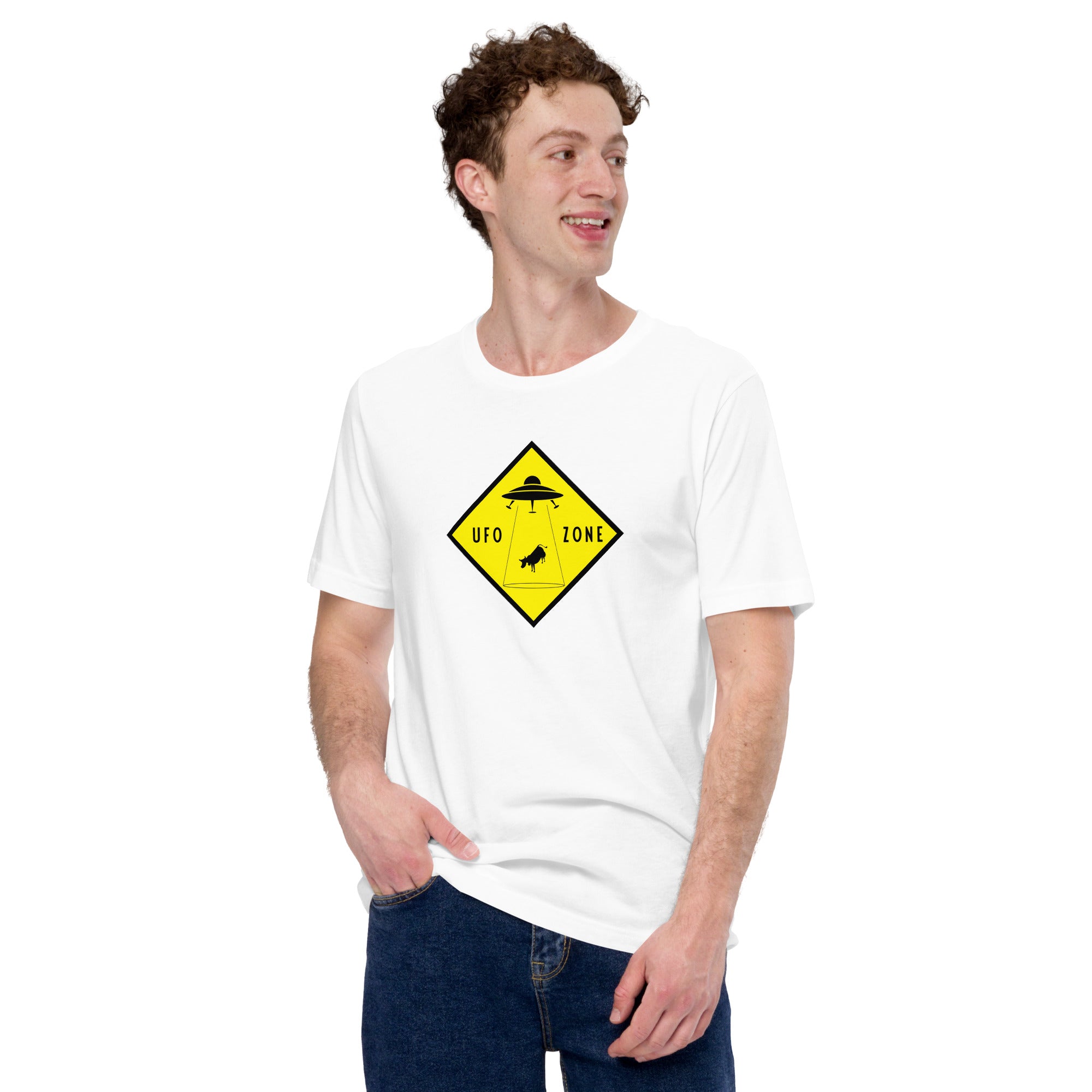 Unisex cotton t-shirt UFO Zone on light colors