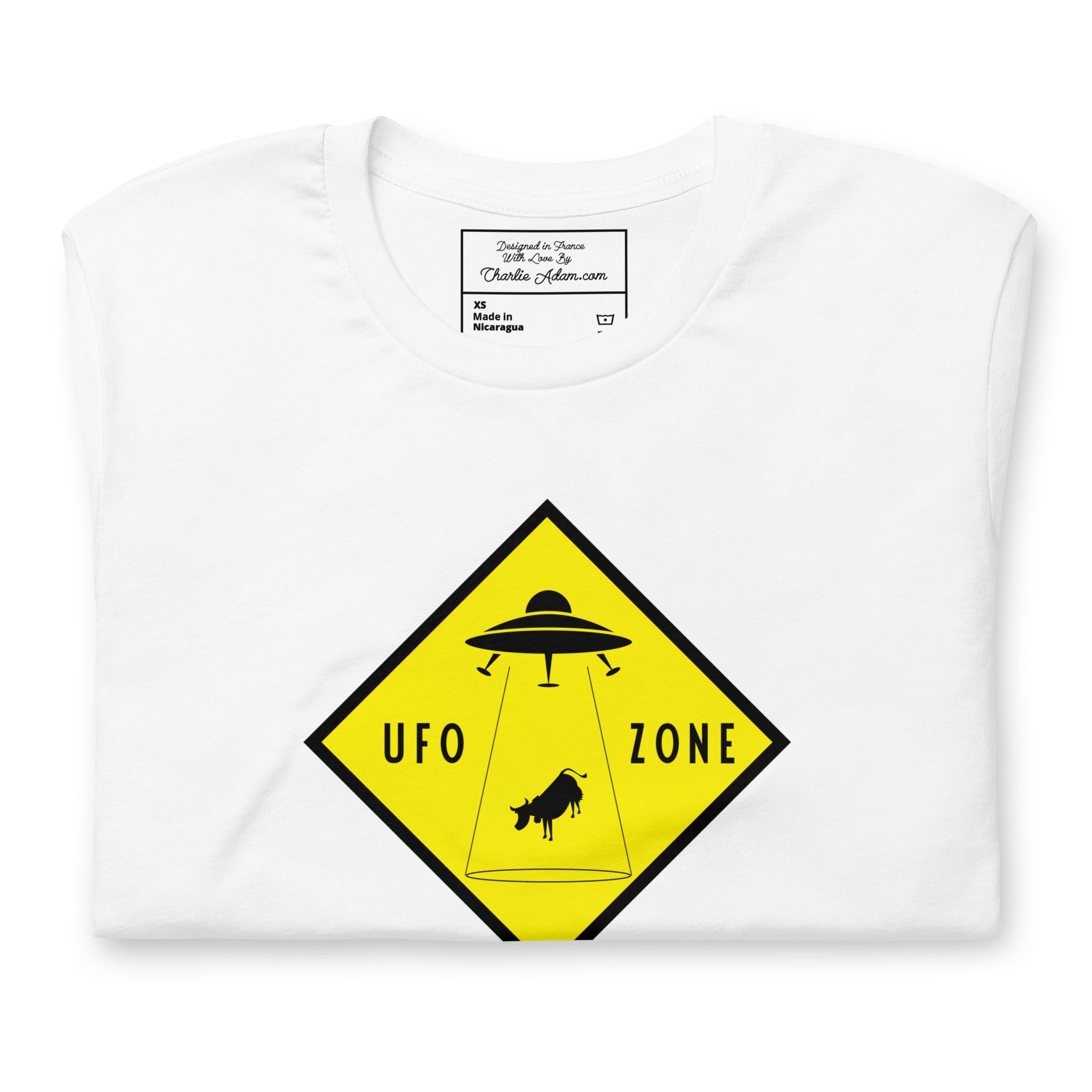 T-shirt en coton unisexe UFO Zone sur couleurs claires